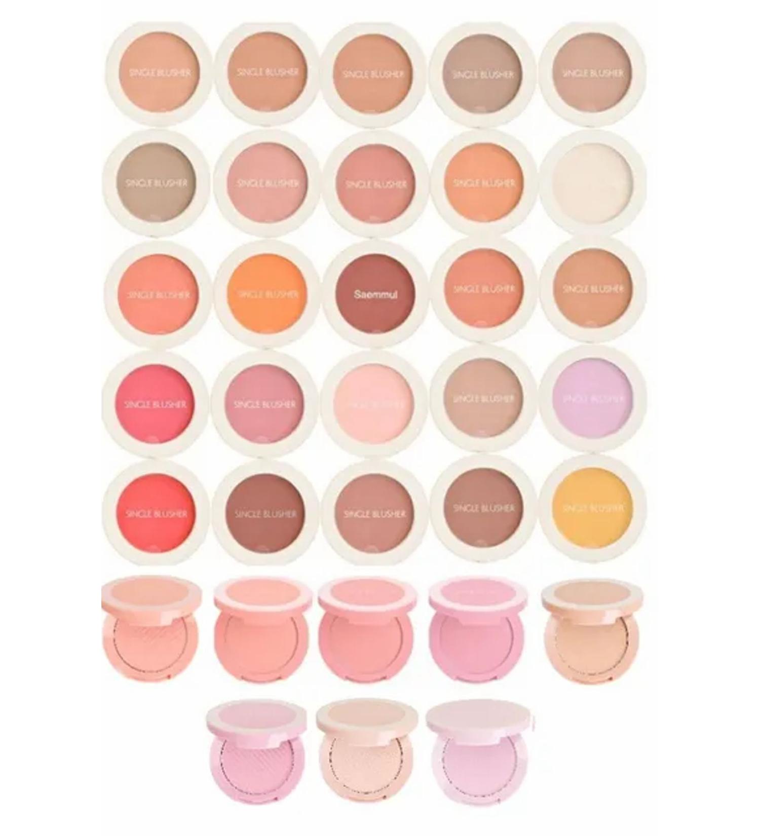 The Saem Sebum Controlling Single Powder Blush - Saemmul Single Blusher - Bubblegum Pink