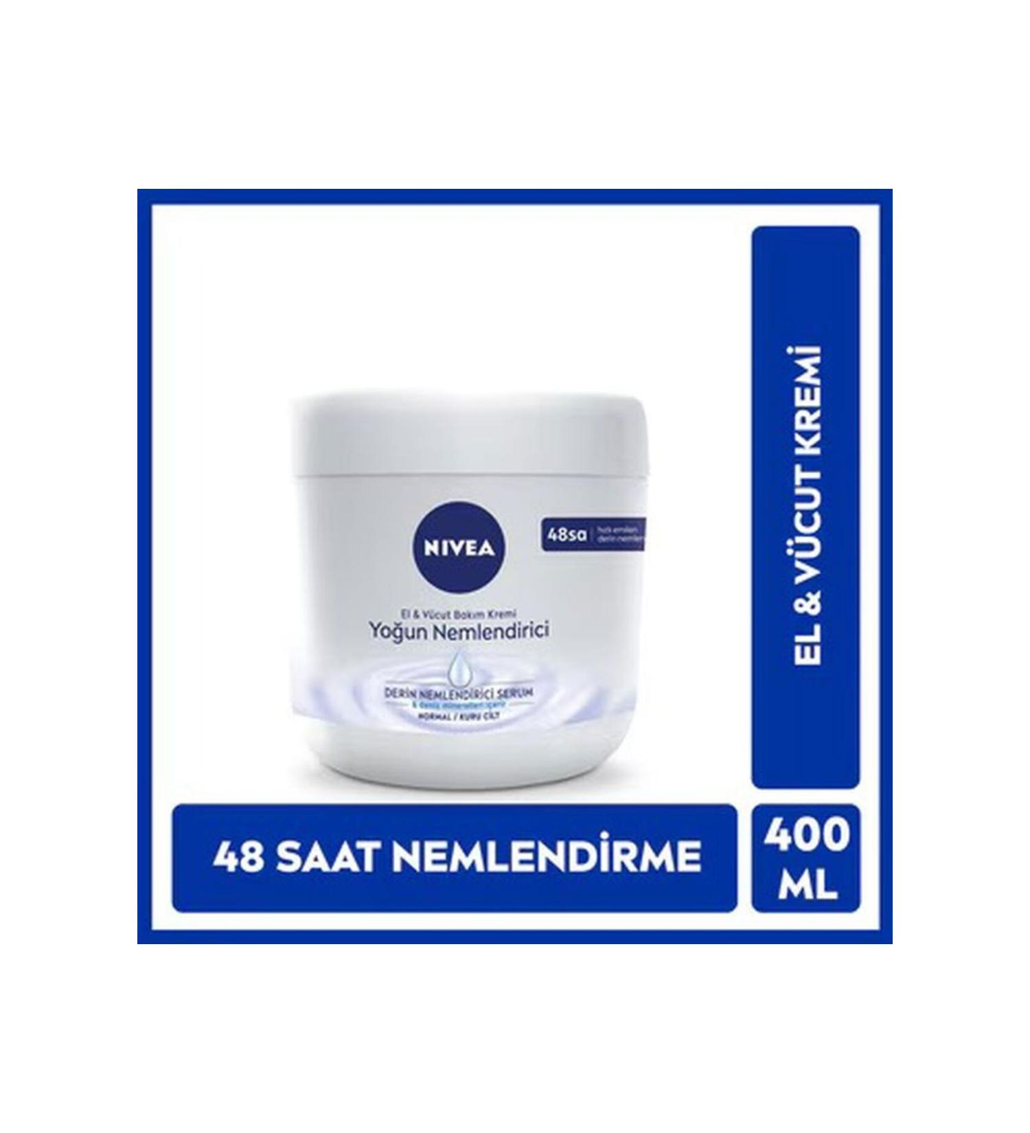NIVEA Intensive Moisturizing Hand and Body Care Cream 400 ml Normal and Dry Skin 48 Hour Moisturizing - Buy Online on GoSupps.com