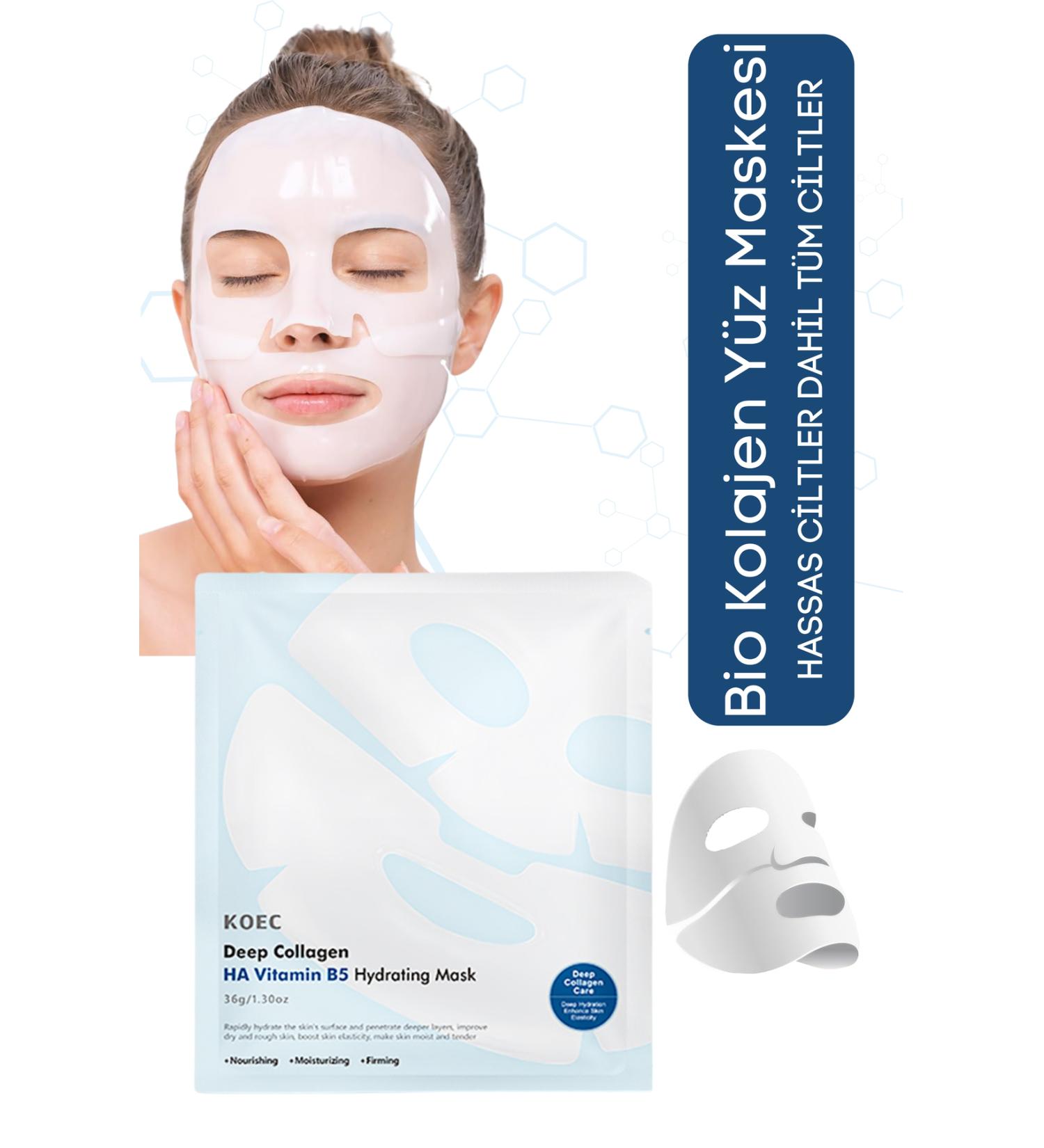 KOEC Bio Collagen Transparent Natural Skin Mask Instant Brightening and Moisturizing Korean Mask HA Vitamin B5 - Buy Online on GoSupps.com
