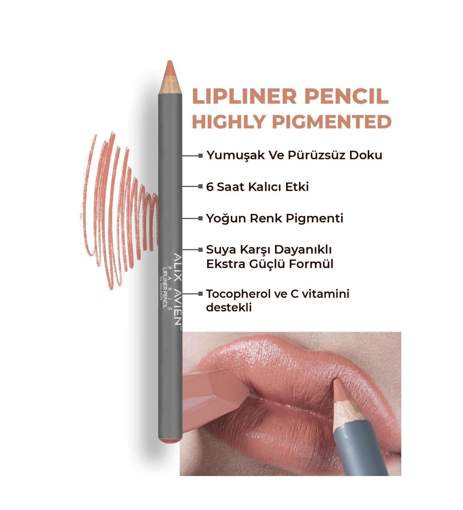 Alix Avien Lip Liner Lipliner Pencil 04 Salmon - Non-smudge Lasting Effect Up to 6 Hours