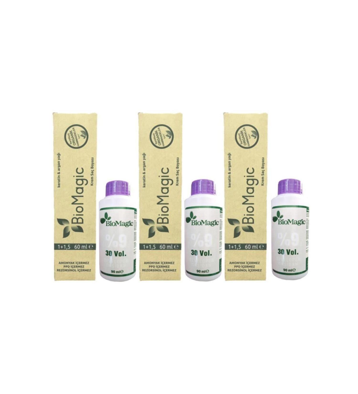 BioMagic Organic Ammonia Free Hair Dye Iced Milky Coffee-88.21+ Oxidant 3 Pieces - Buy Online on GoSupps.com