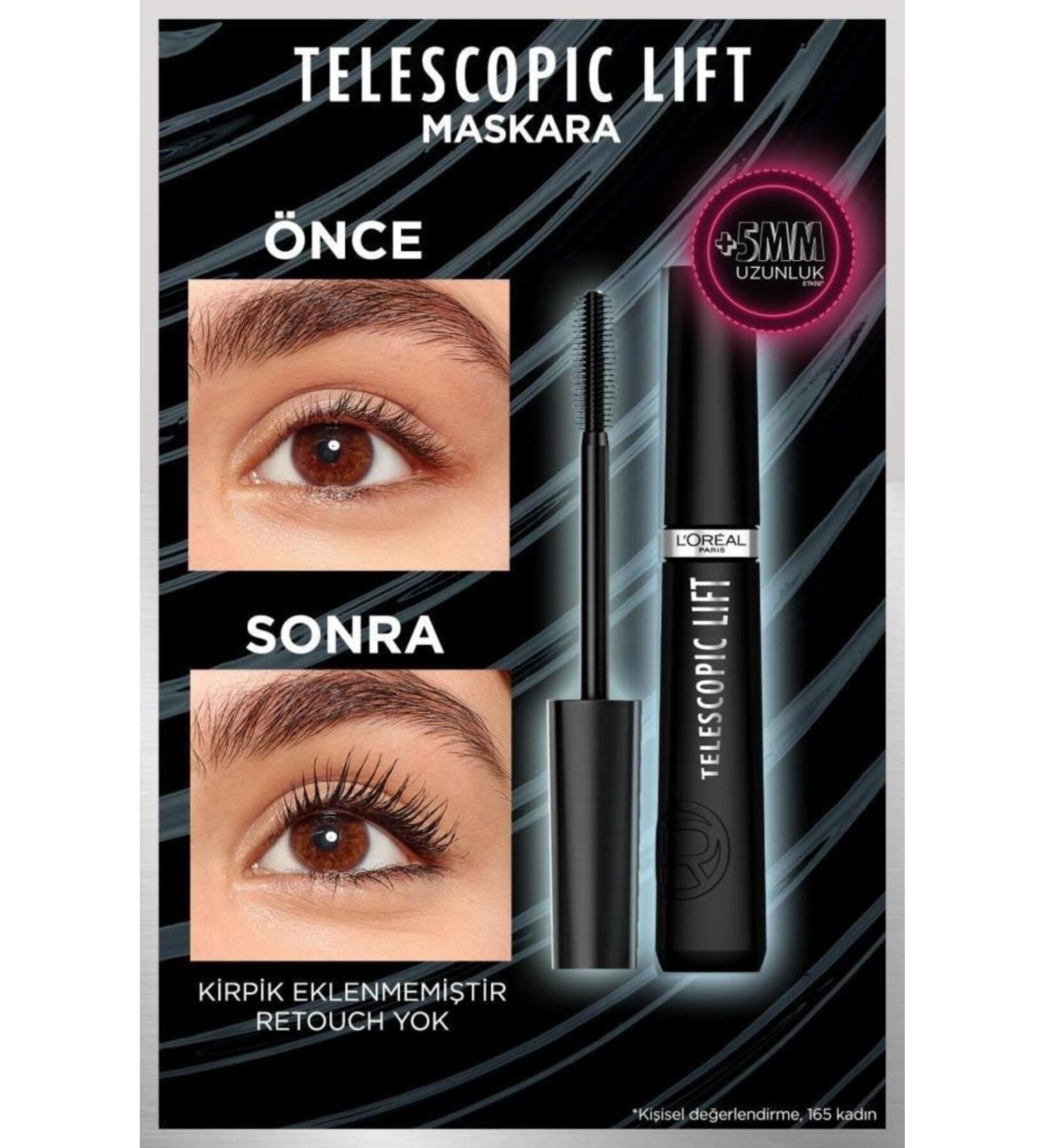 L'Oreal Paris Original New Product Telescopic Lift Mascara Telescopic Mascara Lifting Effect +5mm 9.9 Ml - Buy Online on GoSupps.com