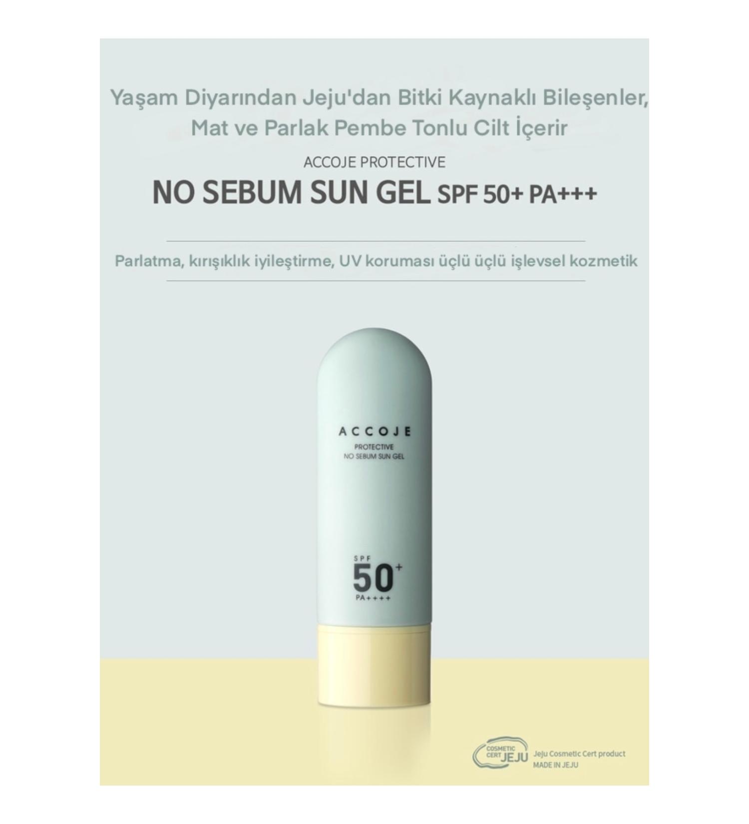 ACCOJE No Sebum Sun Gel SPF 50+ PA++++ - Oil Control & High Sun Protection from Korea - Buy Online on GoSupps.com