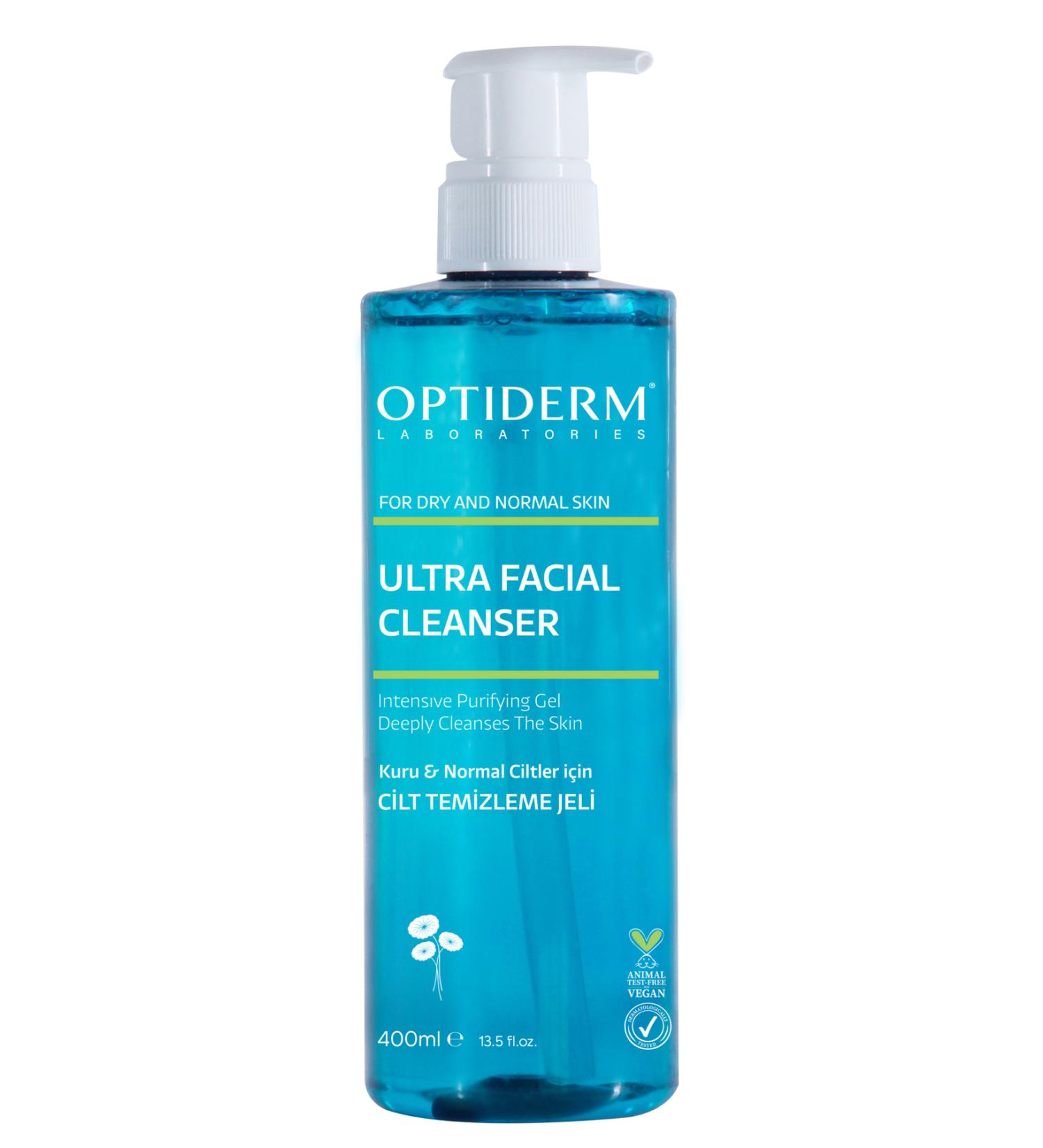 Optiderm Skin Cleansing Gel Facial Cleansing Gel for Dry and Normal Skin 400 ml