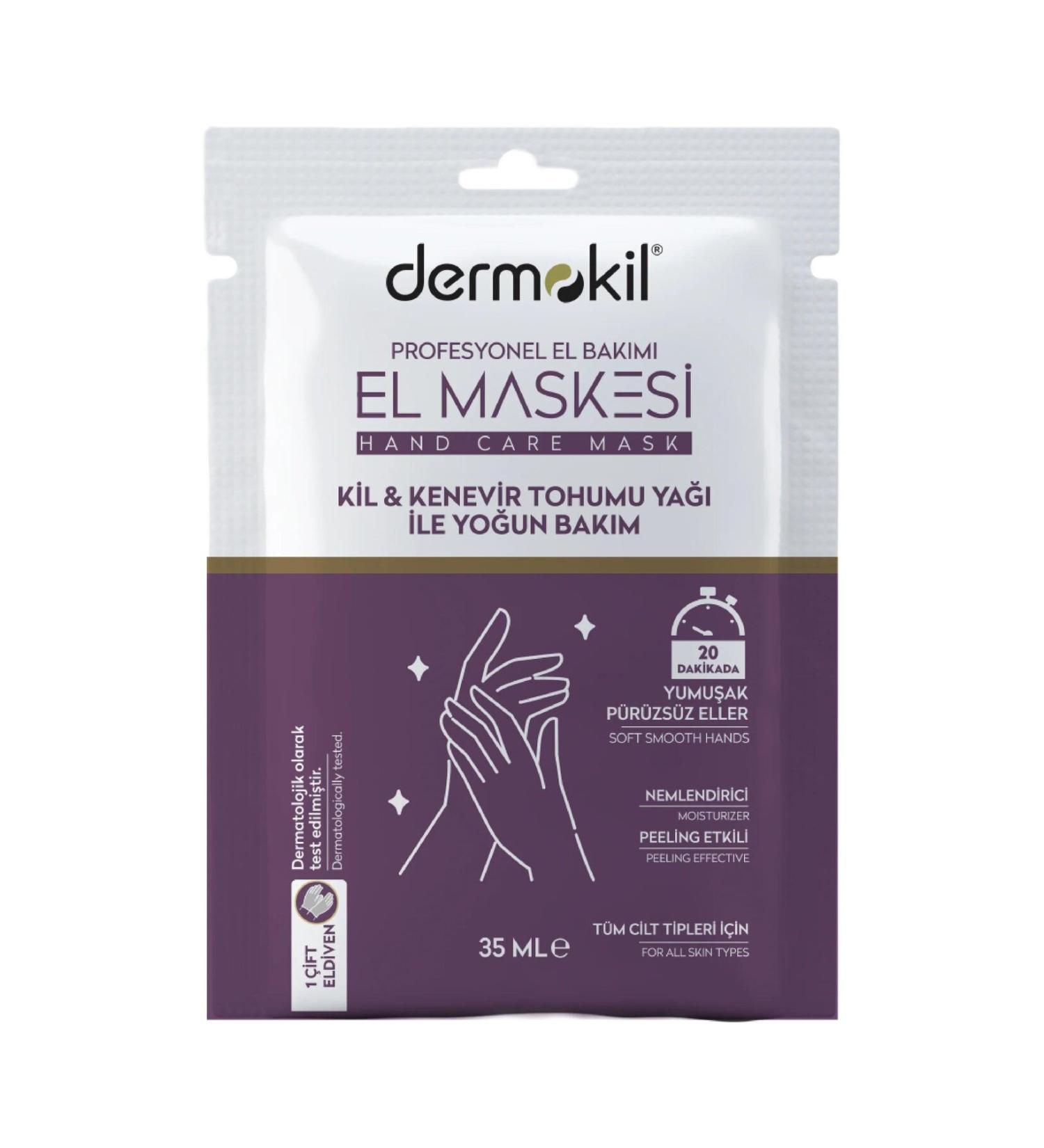Dermokil Clay and Hemp Oil Peeling Hand Mask 35ml