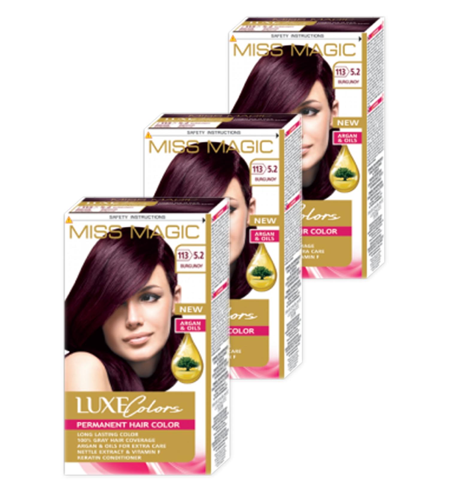 Miss Magic Hair Dye 5.2 Set Dye 3 Piece Set