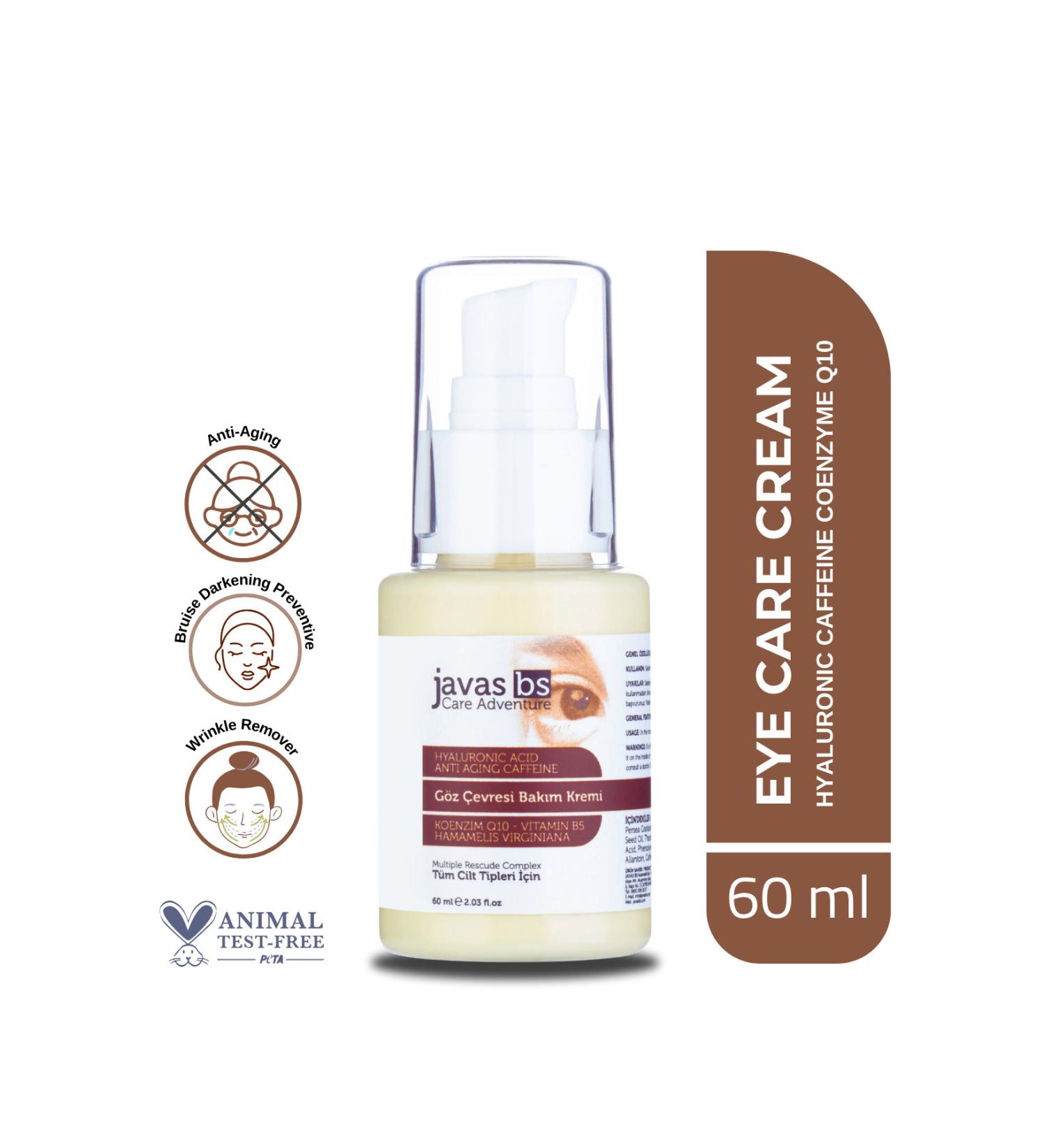 javas bs Hyarulonic Acid Coenzyme Q10 Caffeine Eye Contour Care Cream