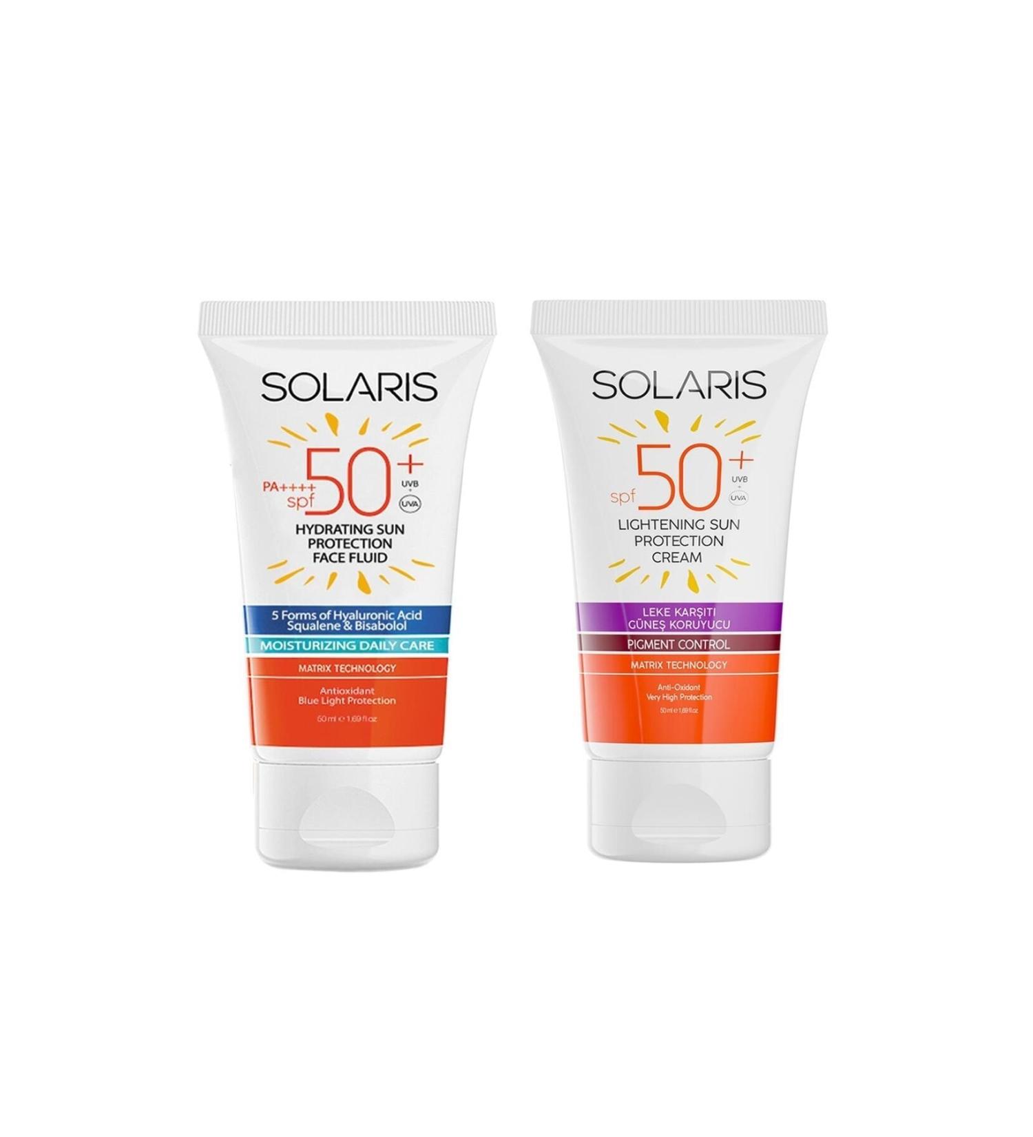 SOLARIS Sun Cream for All Skin Types Spf 50 (50 ML) and Anti-Spot Sun Cream Spf 50 (50 ML)