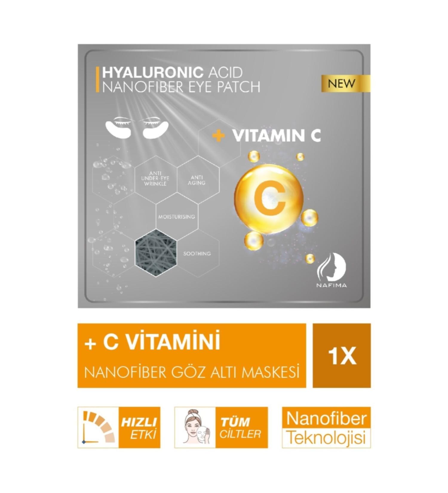 Nafima Hyaluronic Acid Vitamin C Nanofiber Cosmetic Dry Eye Mask - Buy Online on GoSupps.com