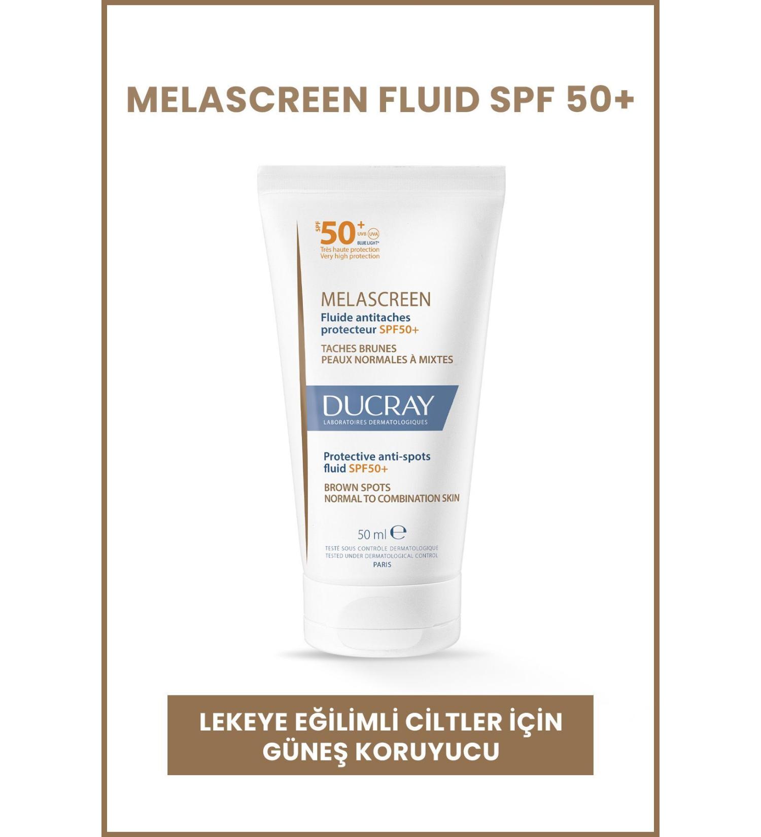 Ducray Melascreen Fluid SPF50+ Sunscreen Cream for Combination and Blemish Prone Skin 50 ml - Buy Online on GoSupps.com