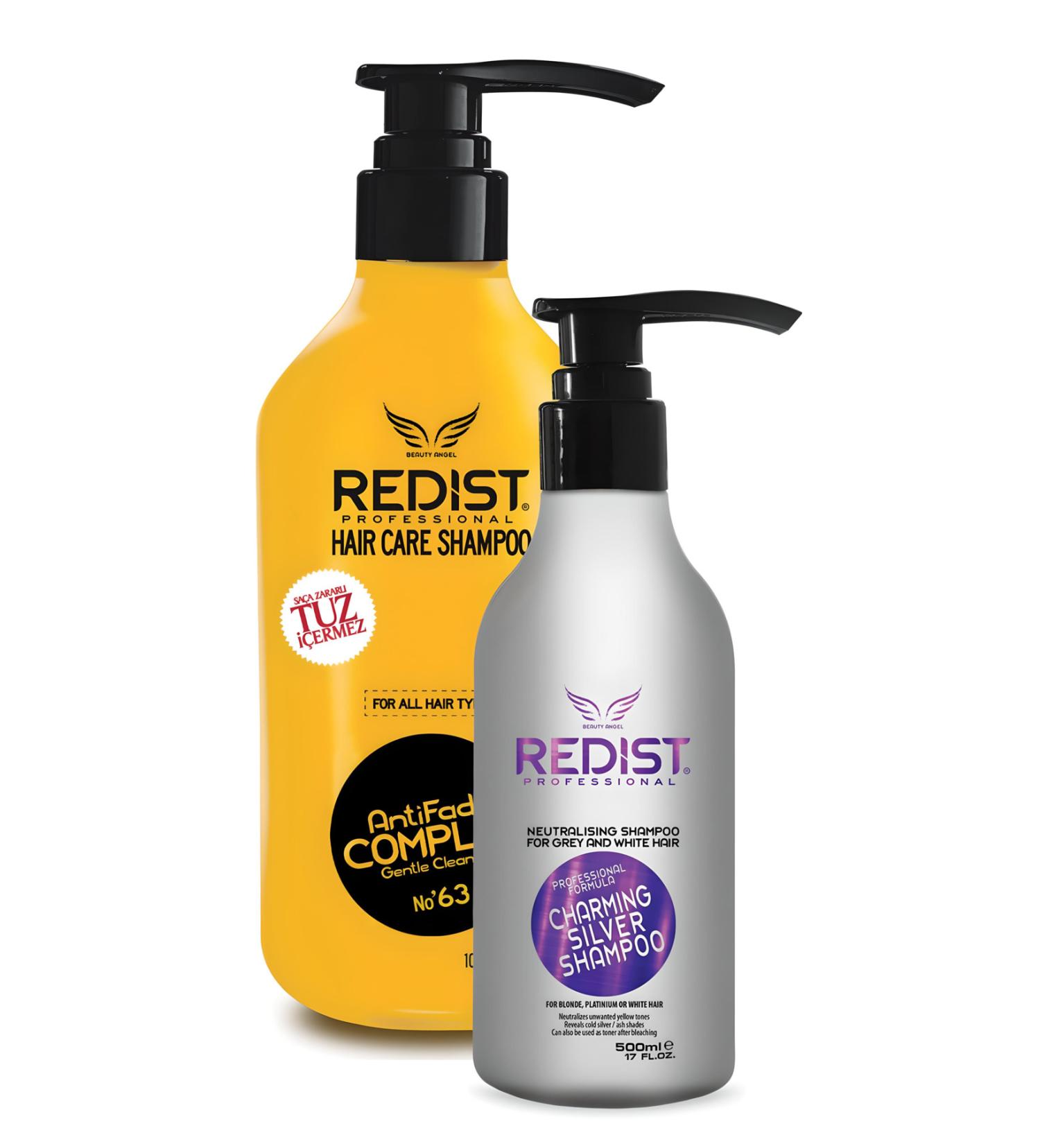 Redist Salt-Free Shampoo and Silver Shampoo Hair Care Set Special Solution for Sensitive and Well-Cared Hair
