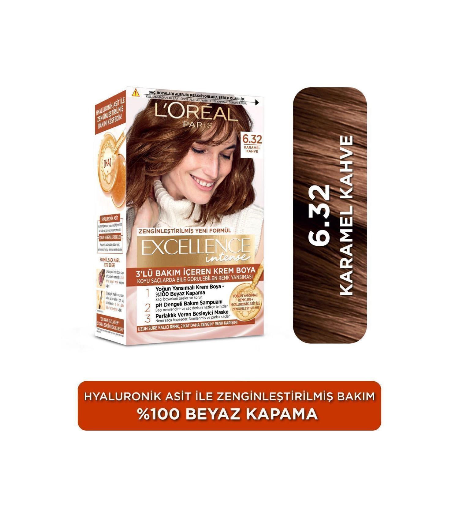 L'Oreal Paris Excellence Intense Hair Dye 6.32 Caramel Brown - Buy Online on GoSupps.com