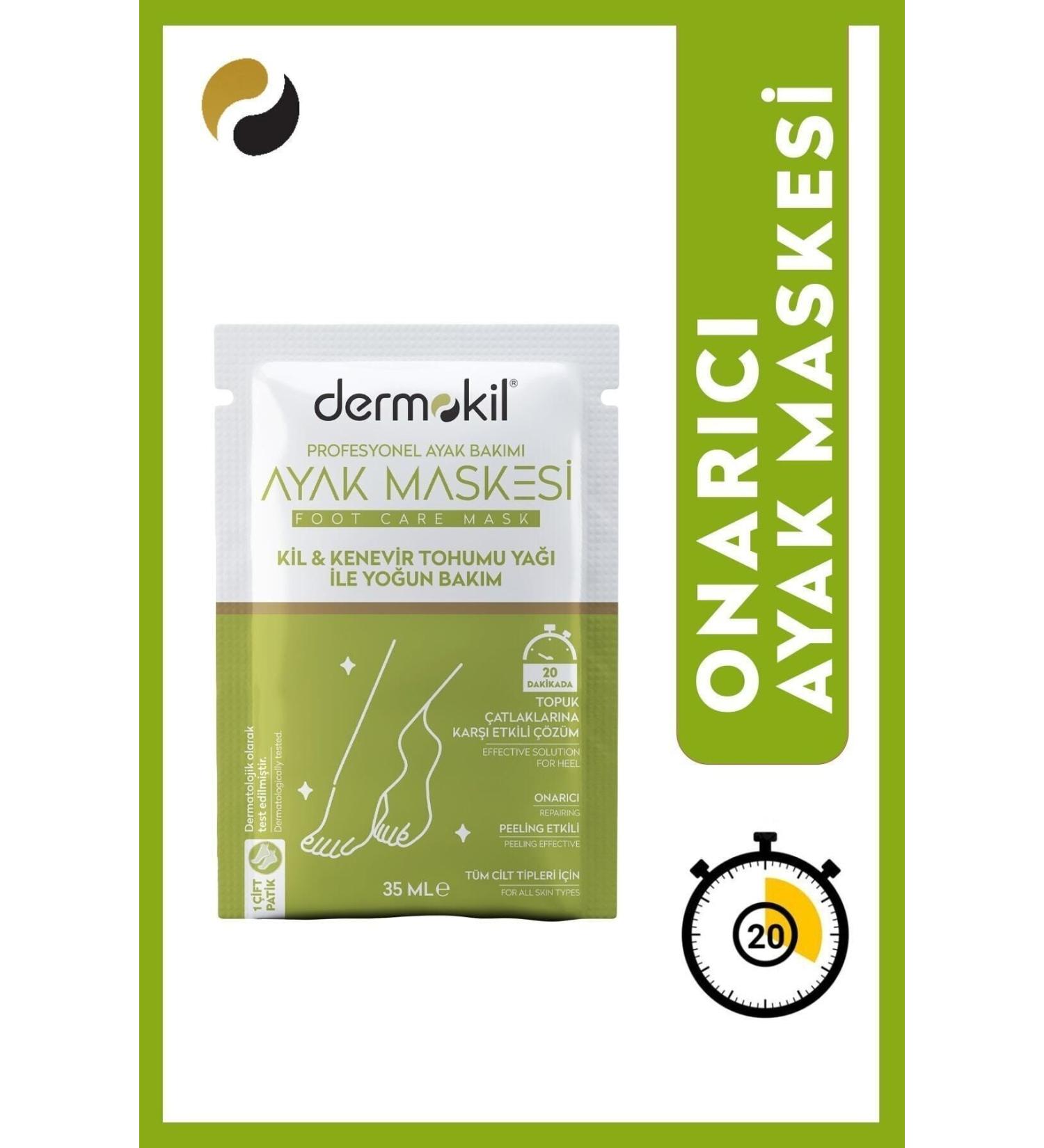 Dermokil Clay & Hemp Oil Foot Mask 35 Ml - Buy Online on GoSupps.com