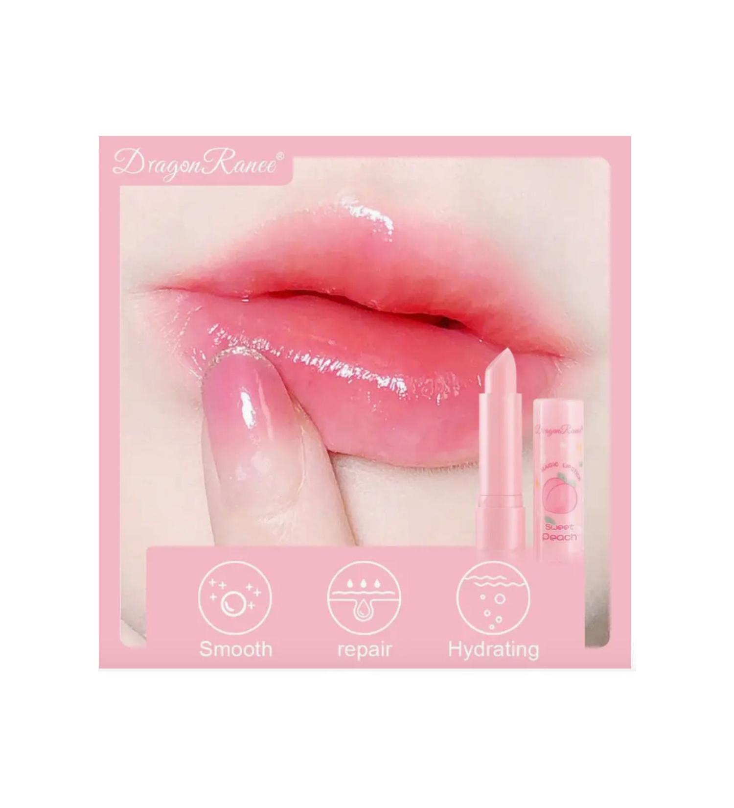 Dragon Ranee 1pcs Vibrant Peach Pink Magic Lipstick Collection - Color-Changing Moisturizing Nourishing - Buy Online on GoSupps.com