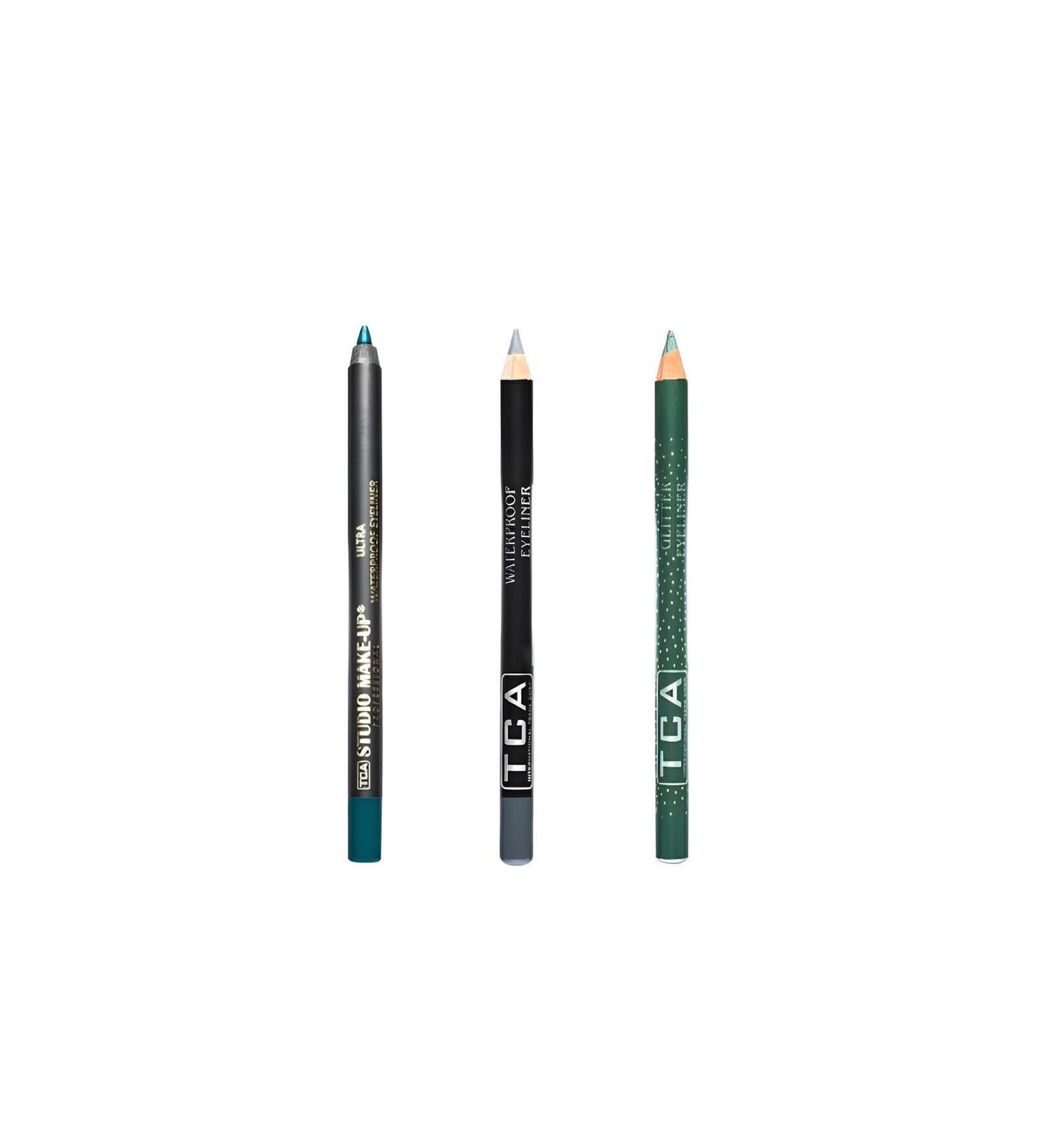 TCA Studio Make Up 3-Piece Ultra Waterproof Water-Resistant Eyeliner Eye Pencil Set