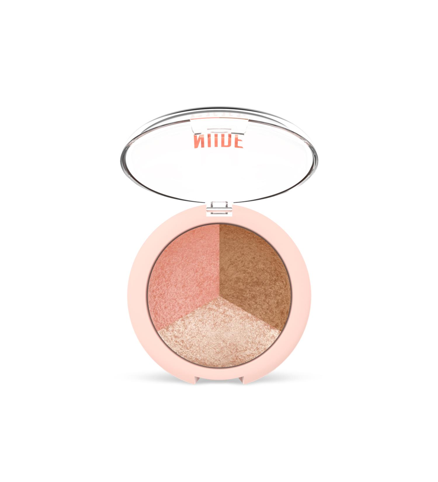 Golden Rose 3-Piece Illuminator & Blush & Bronzer - Nude Look Baked Trip Face Powder