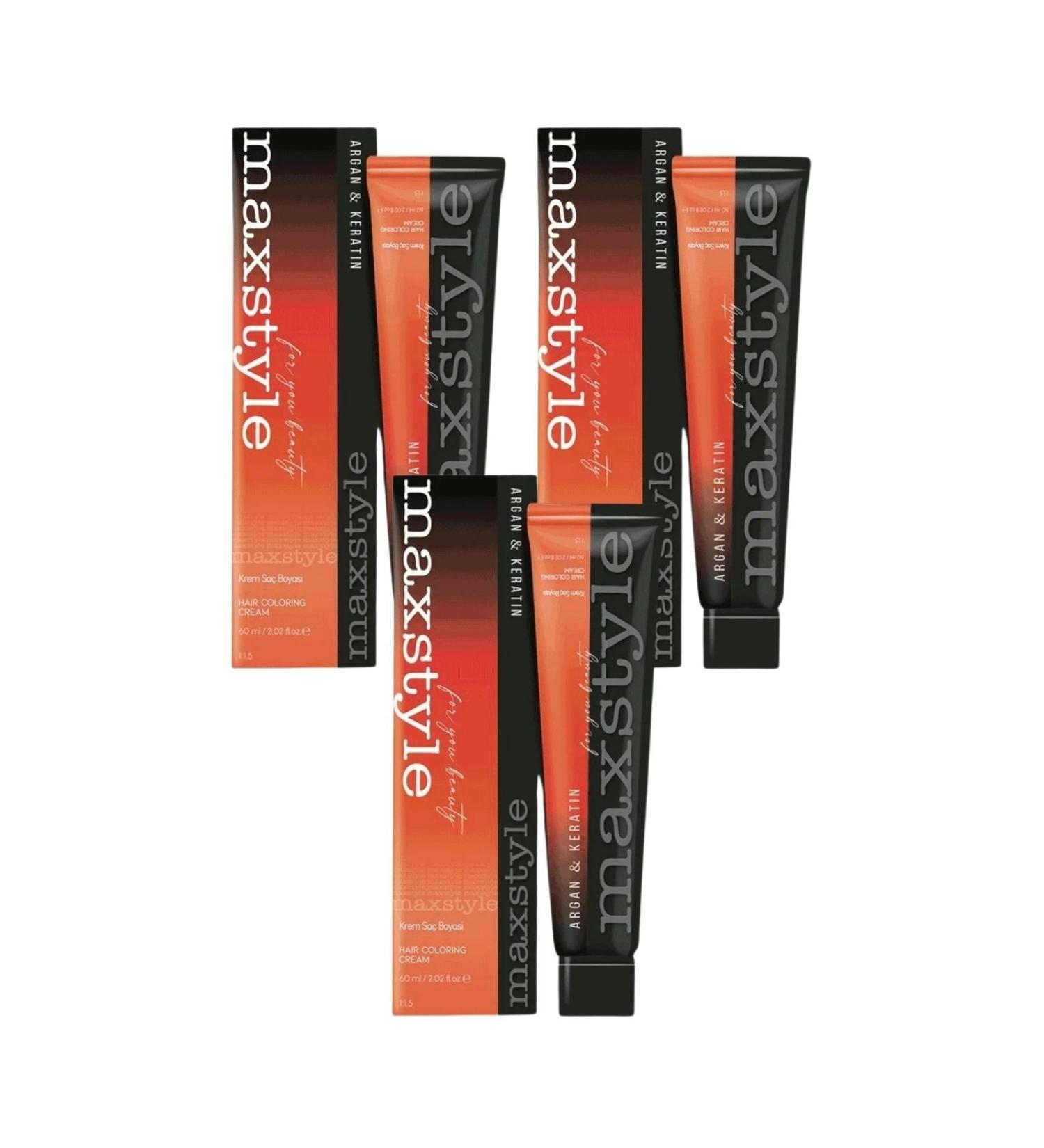 MAXSTYLE New Argan Keratin 2025/06.02 Beige Dark Blonde 60 Ml 3 Pieces Hair Dye