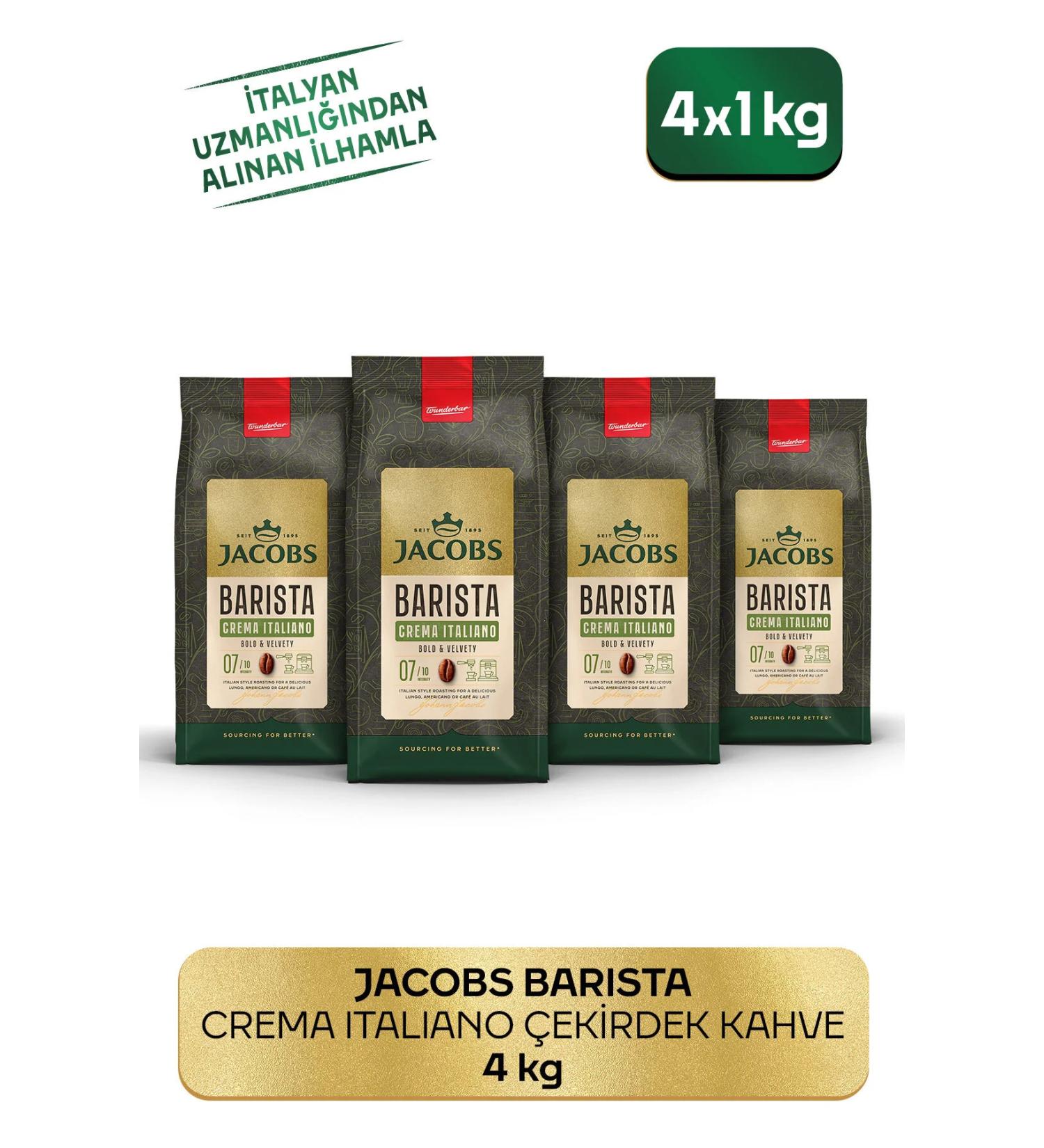 Jacobs Barista Editions Bean Coffee Crema Italiano 1kg X 4 Pack