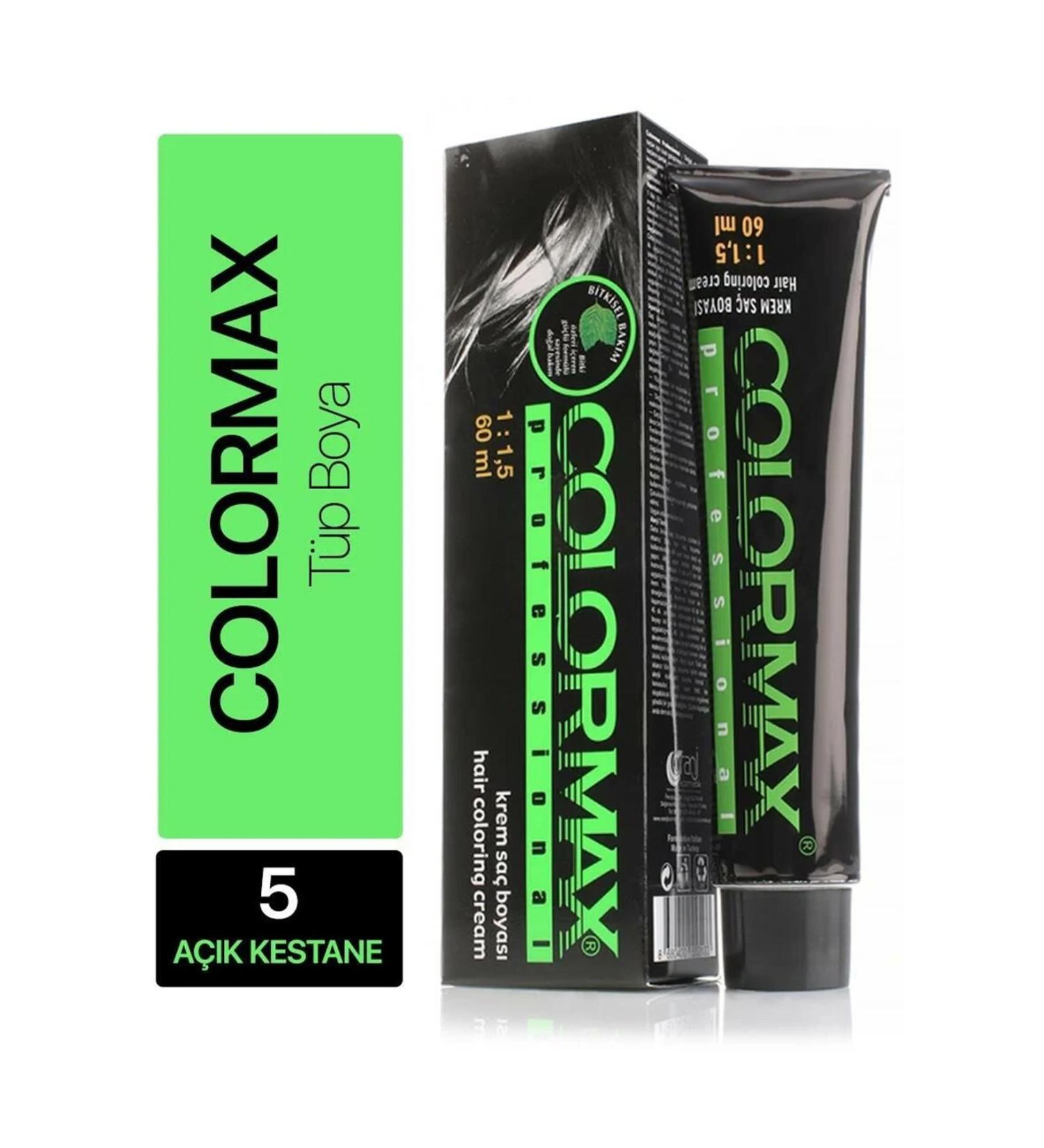 Colormax Tube Hair Dye No: 5 Light Chestnut 60 ml