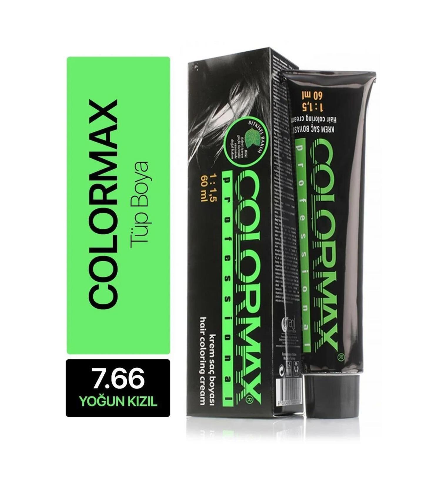 Colormax Tube Hair Dye No: 7.66 Intense Red 60 ml