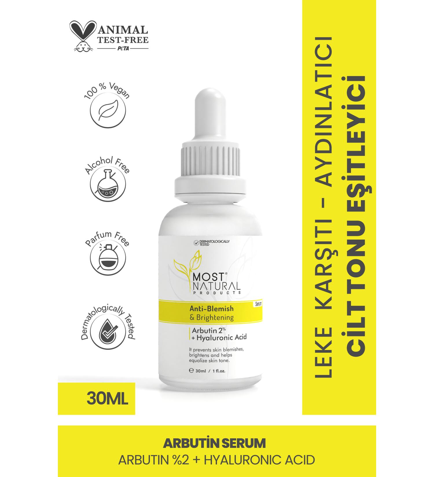 Most Natural Products Anti-Stain Skin Tone Equalizer and Brightener Arbutin Serum 30ml - Buy Online on GoSupps.com
