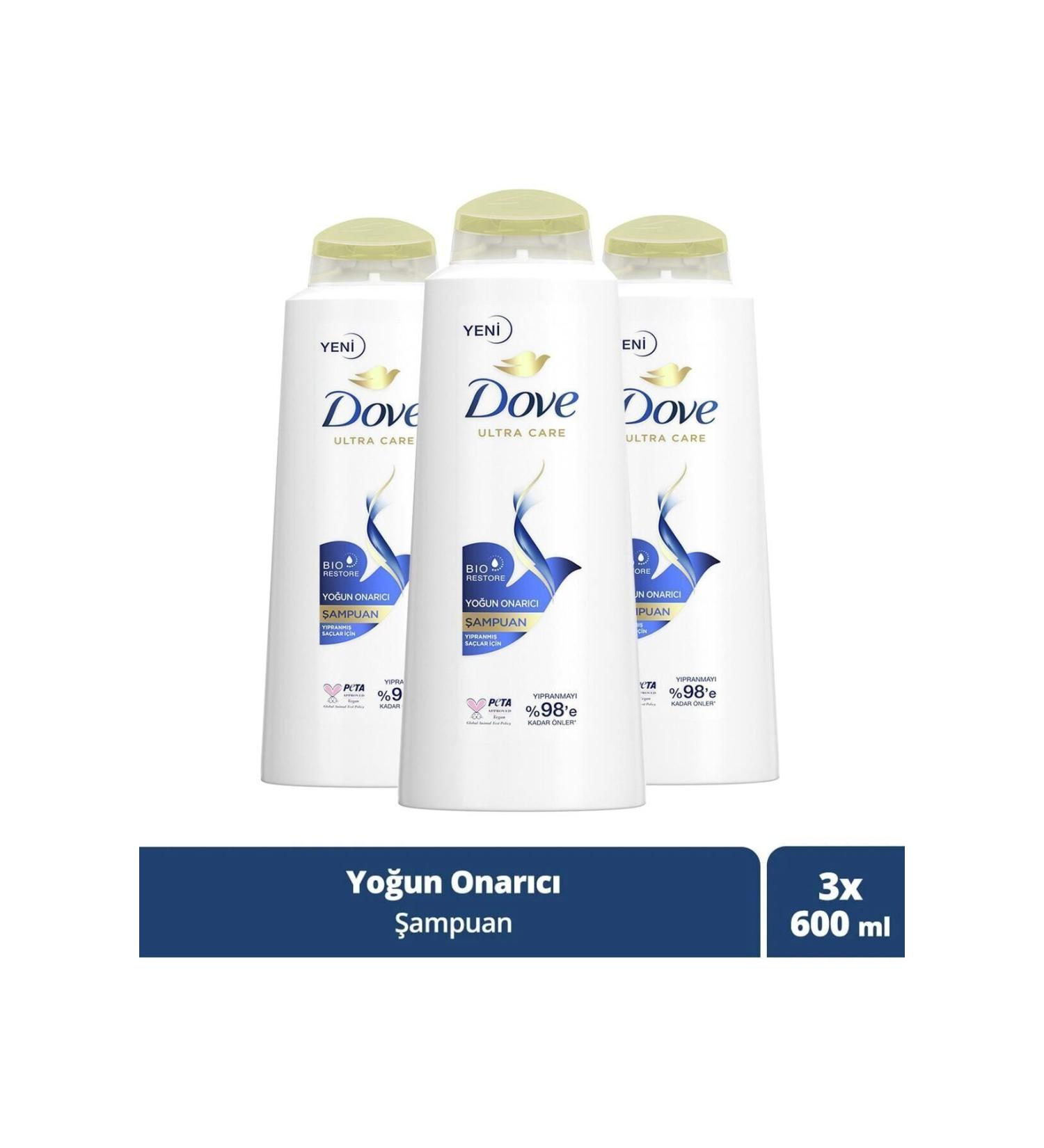 Dove Ultra Care Hair Care Shampoo Intensive Repair Damaged Hair 600 ml X3 - Buy Online on GoSupps.com