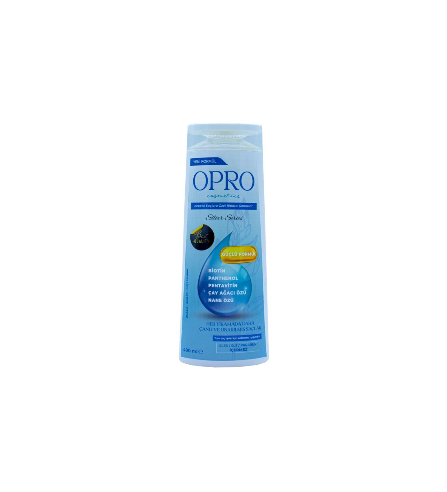 OPRO Cosmetics Anti-Dandruff Shampoo with Biotin Panthenol Tea Tree and Mint Extract 400 ml - Buy Online on GoSupps.com