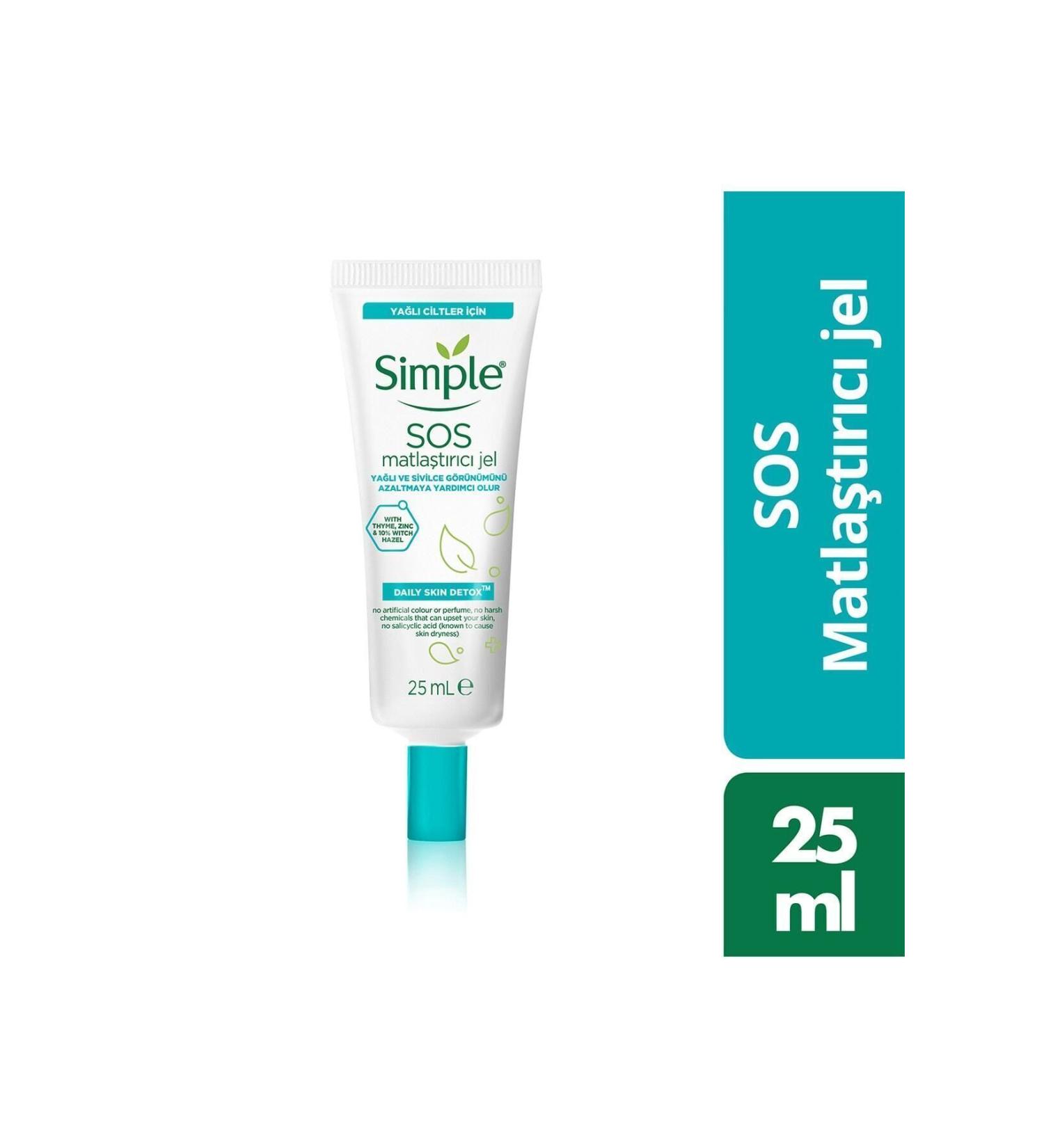 Simple Daily Skin Detox SOS Mattifying Gel Helps Reduce Oily and Acne Appearance 25 ml - Buy Online on GoSupps.com