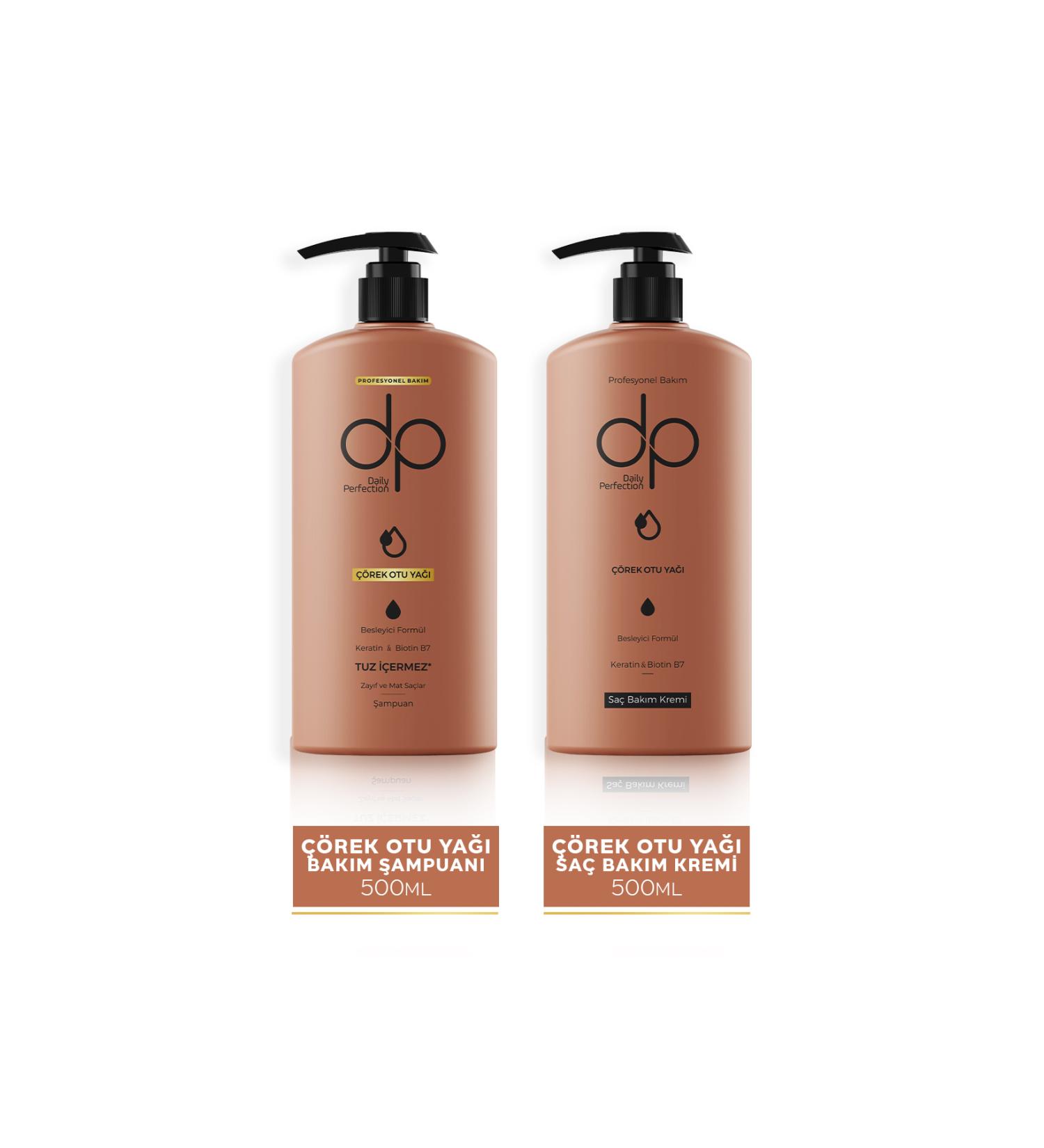 dp Daily Perfection Shampoo Black Cumin Oil 500 ml & Hair Conditioner Black Cumin Oil 500 ml - Buy Online on GoSupps.com