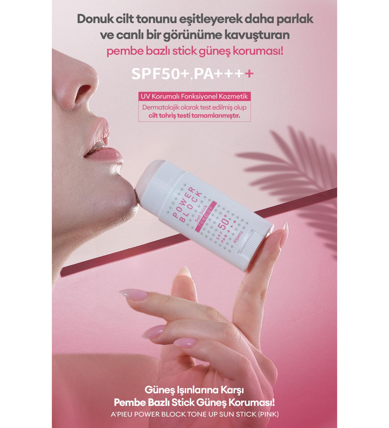 Missha Tone Equalizing Brightening Stick Sunscreen A'PIEU Power Block Tone Up Sunstick SPF50+/Pa++++ - Buy Online on GoSupps.com