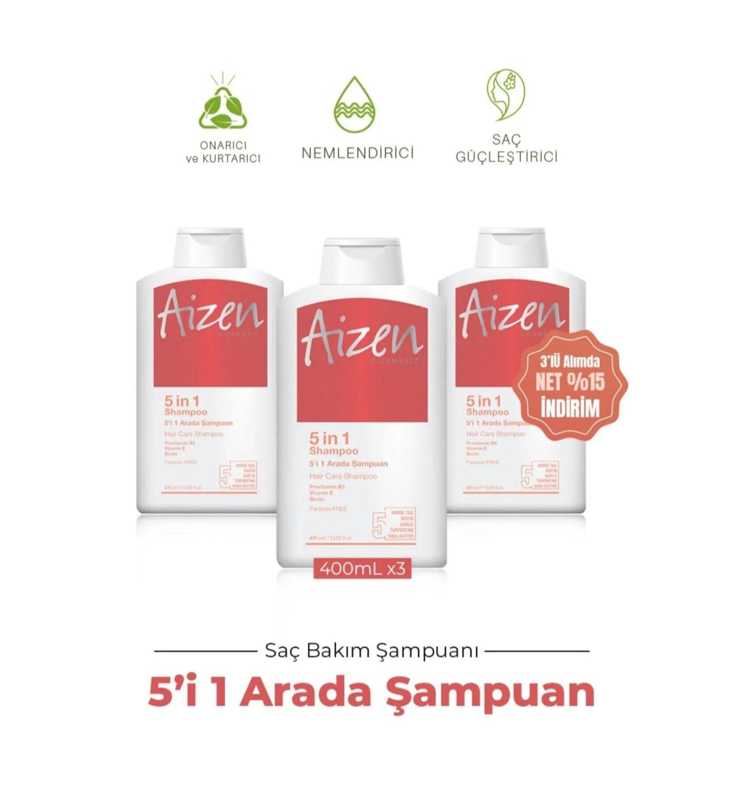 AIZEN COSMETIC 5 in 1 Shampoo Anti-Dandruff and Anti-Hair Loss Shampoo 3 in 1 Deal Package 1200 ml