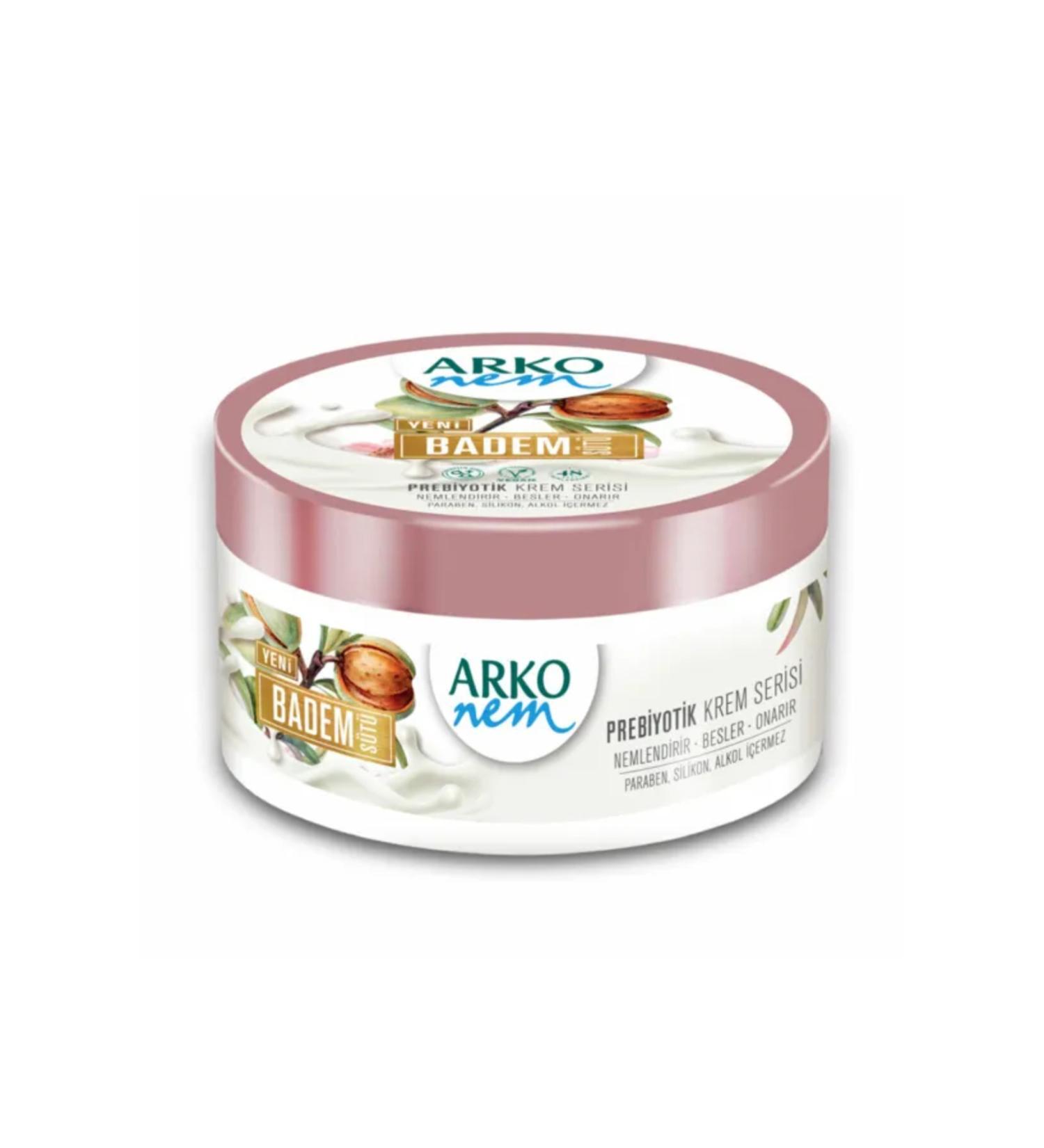Arko Nem Prebiotic Cream Series Almond Milk 250ml - Buy Online on GoSupps.com