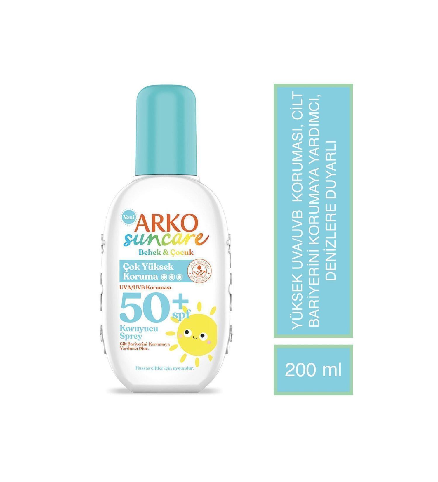 Arko Suncare Very High Protection Spf 50 Protective Spray for Babies and Children 200 ml - Buy Online on GoSupps.com