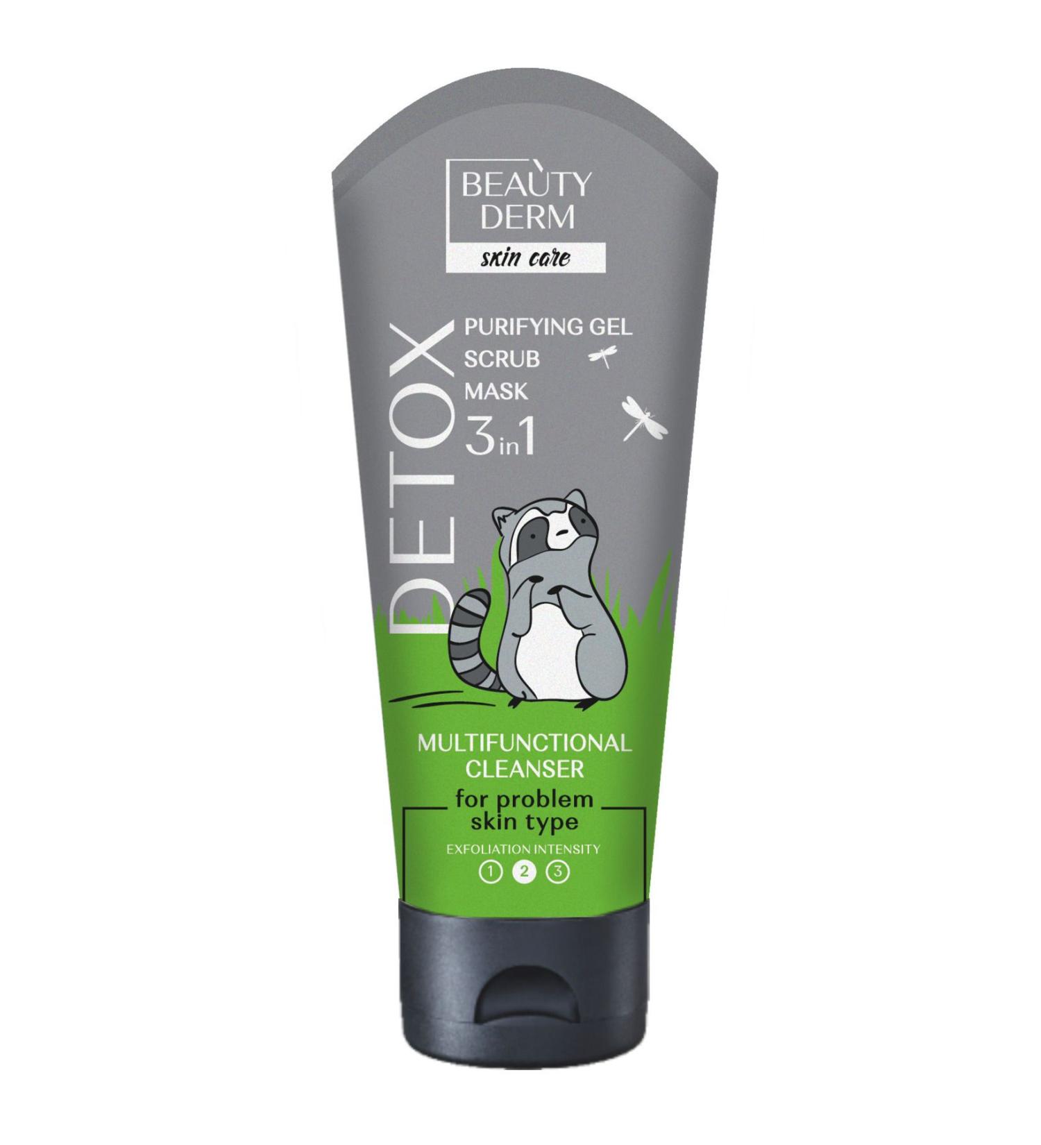 BEAUTY DERM Facial Peeling Cream for Problematic Skin 75 ml 3 in 1 Reduces Blackheads  - Buy Online on GoSupps.com