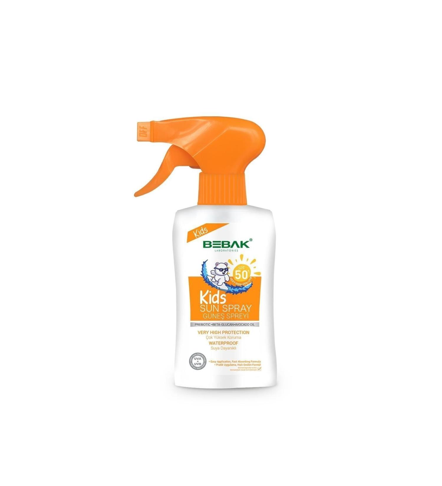 Bebak 50 Spf High Protection Against Uva / Uvb Rays Children's Sun Cream / Spray 175 ml - Buy Online on GoSupps.com