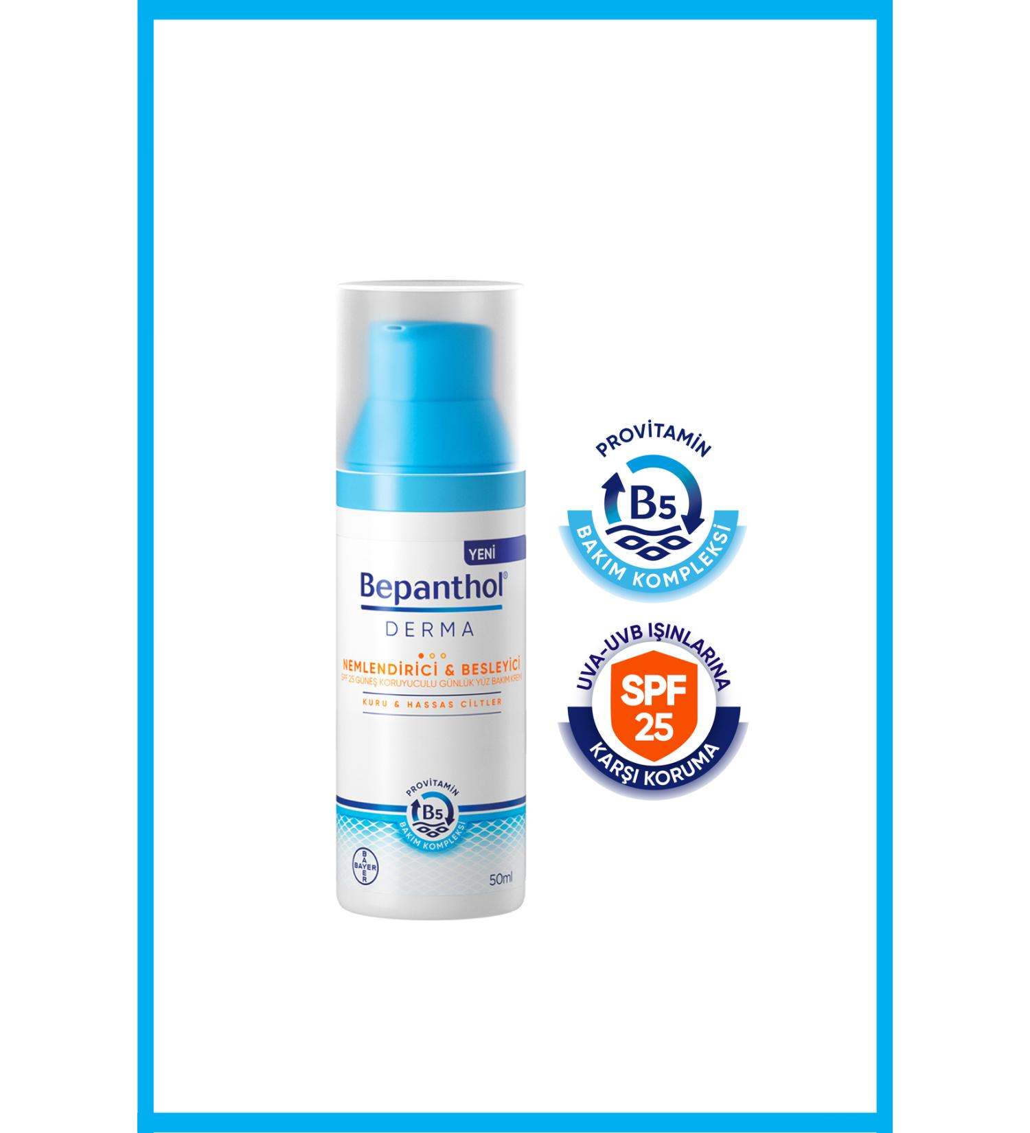 Bepanthol Derma Moisturizing & Nourishing Spf 25 Daily Face Care Cream 50ml Derma Intensive Moisturizing Night Cream - Buy Online on GoSupps.com