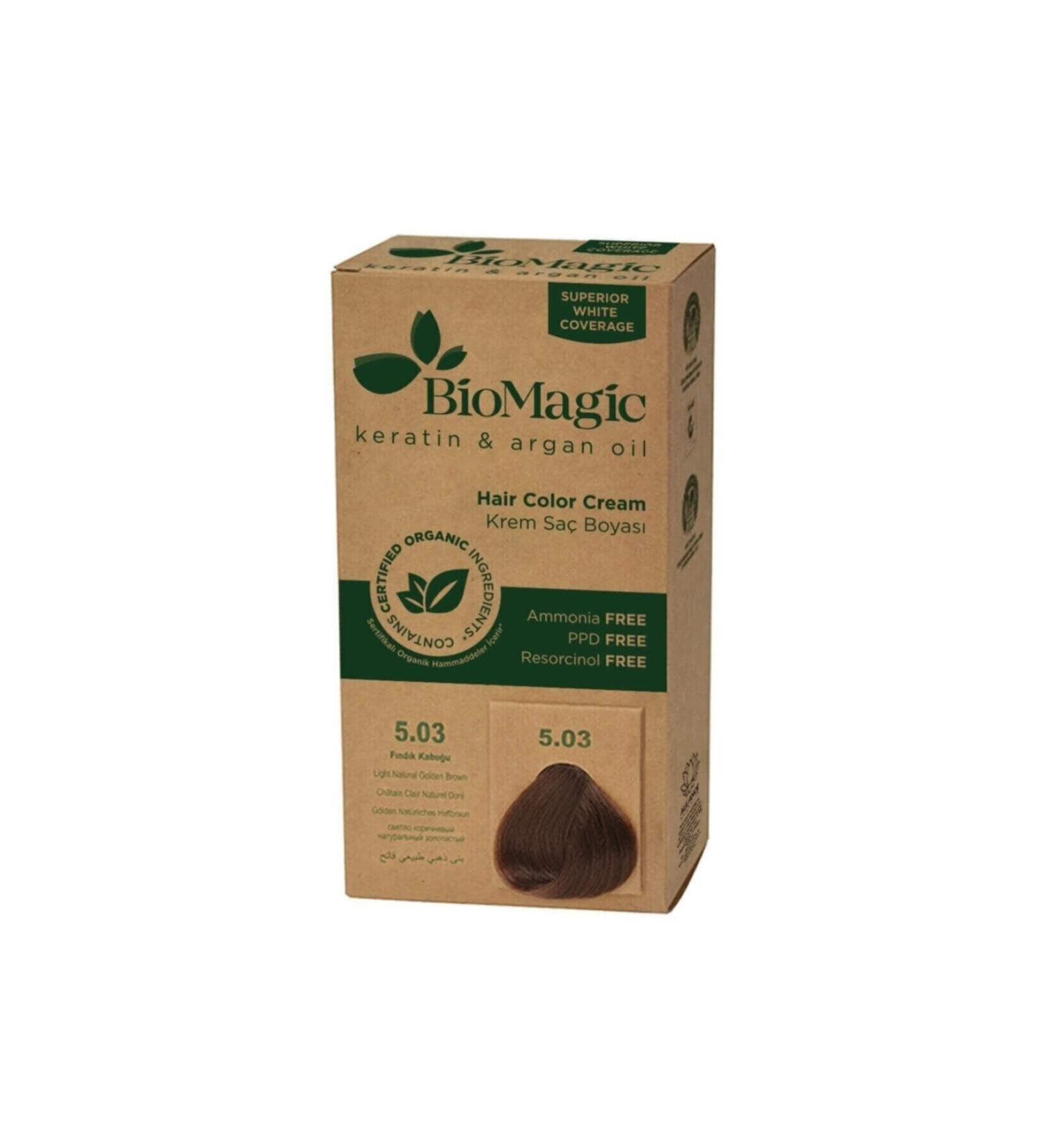 BioMagic Natural Hair Color Dye Hazelnut Shell No: 5.03