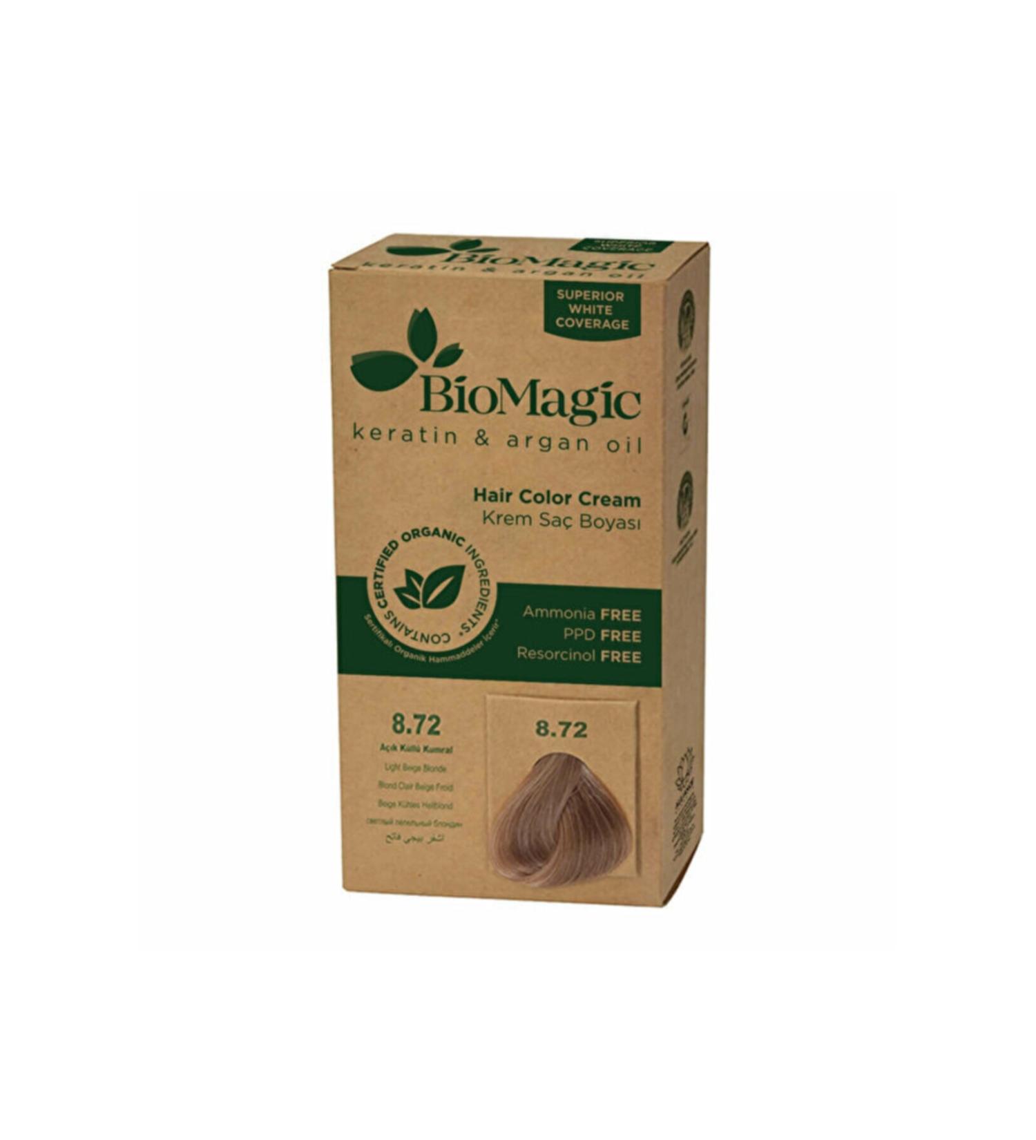 BioMagic Natural Hair Dye Light Ash Blonde No: 8.72