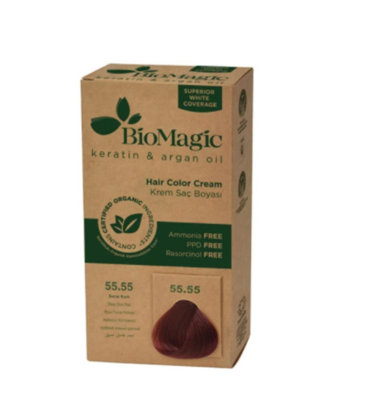 BioMagic Natural Hair Dye Wine Red No. 55.55__60ml..miracle0025