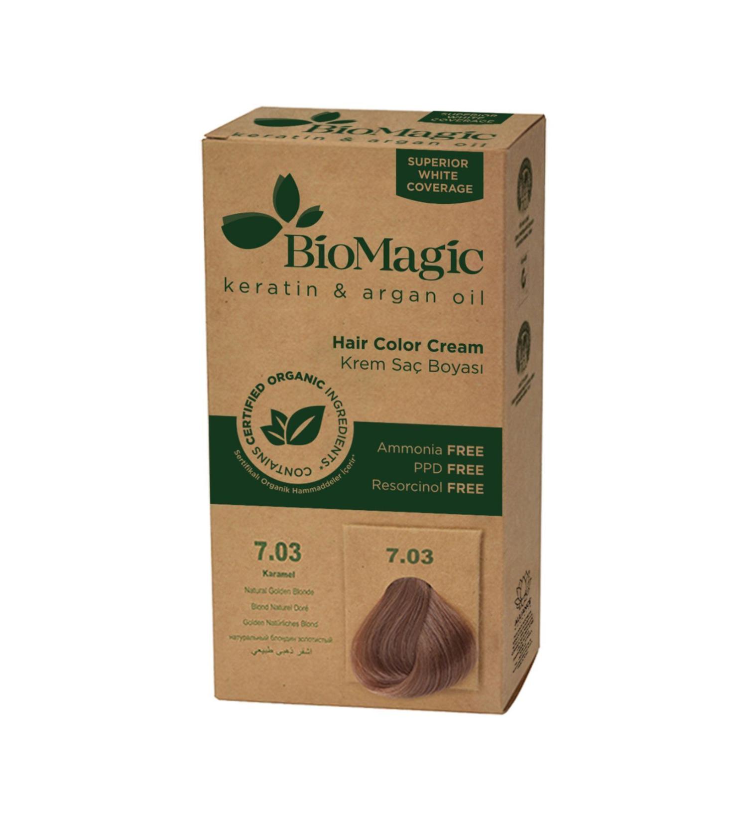 BioMagic Natural Organic Cream Hair Dye Caramel No. 7.03 GKProduct102