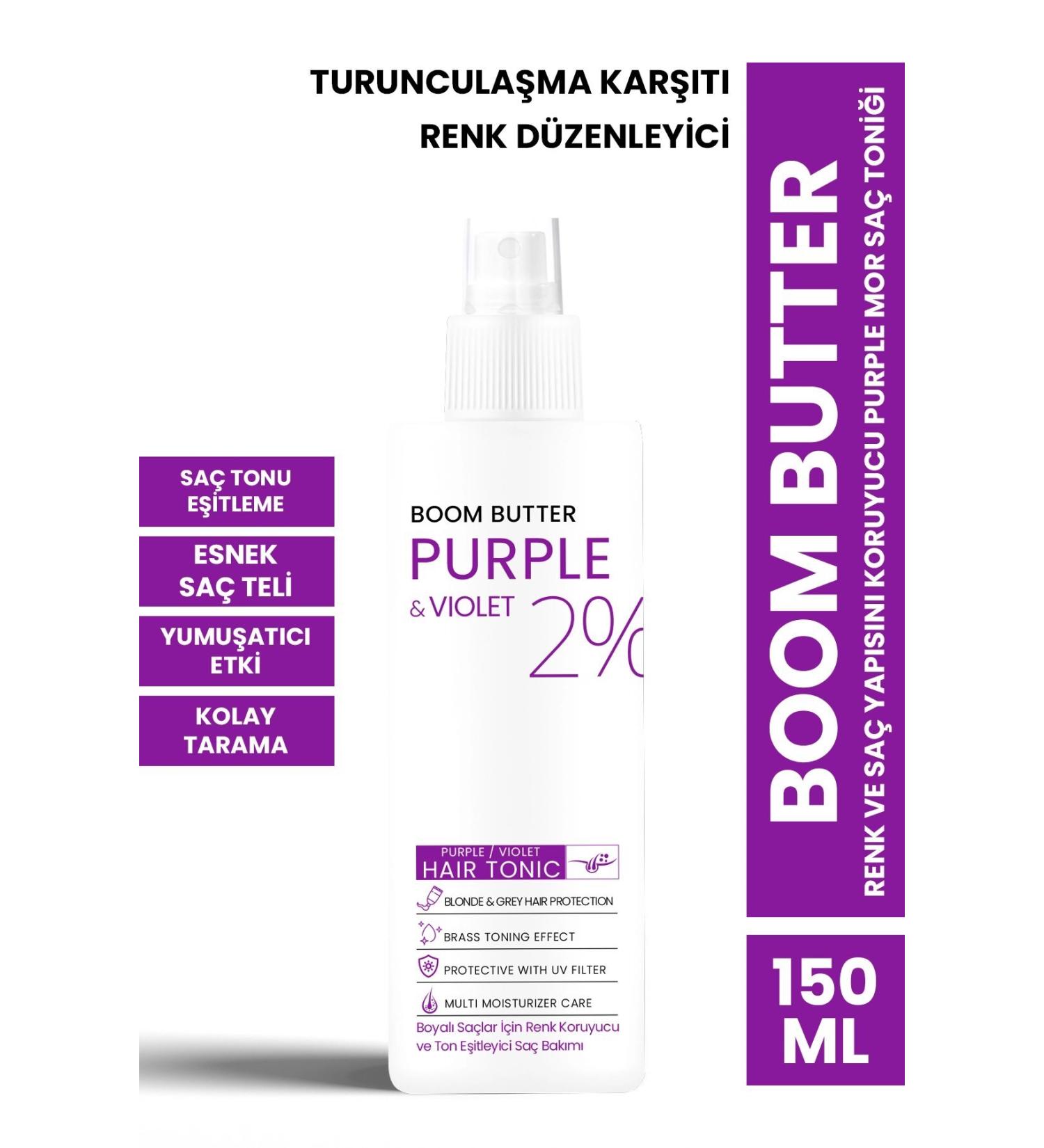 BOOM BUTTER Color and Hair Structure Protection Purple Purple Hair Tonic 150ML - Buy Online on GoSupps.com