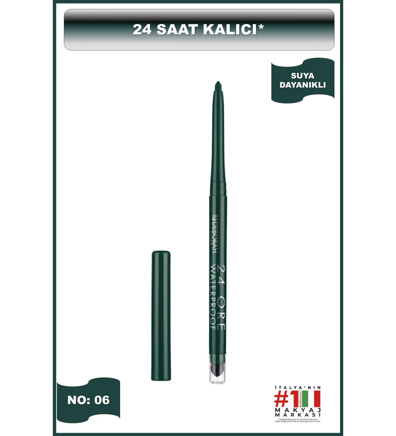 Deborah 24ore Waterproof Eye Pencil No: 6