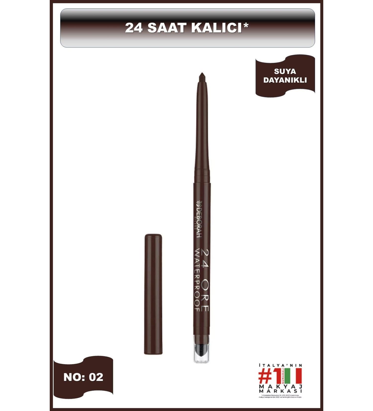 Deborah 24ore Waterproof Eye Pencil No: 2