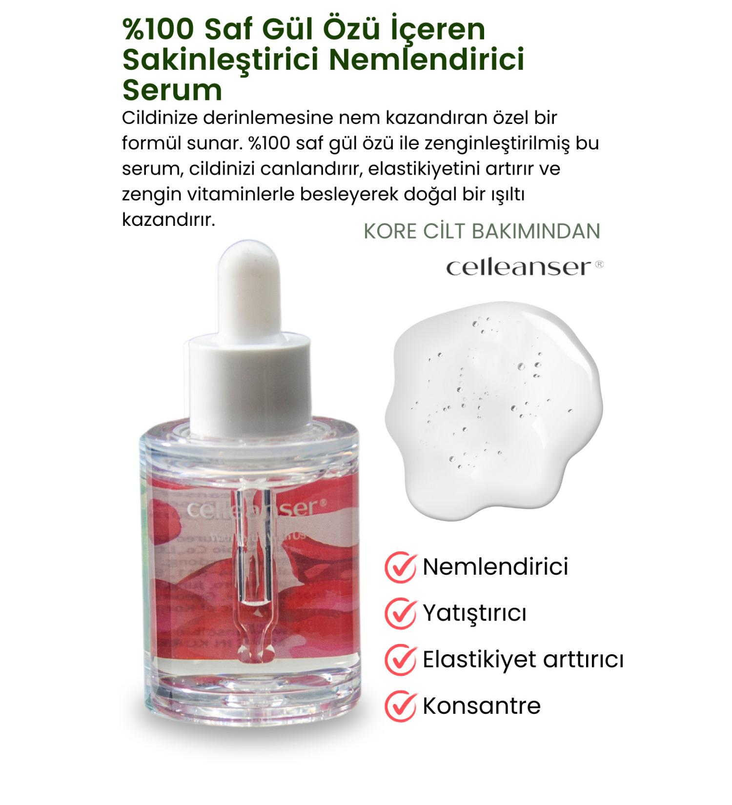 celleanser Moisturizing Revitalizing and Nourishing Face Serum for Dry Skin with Pure Rose Extract - Buy Online on GoSupps.com