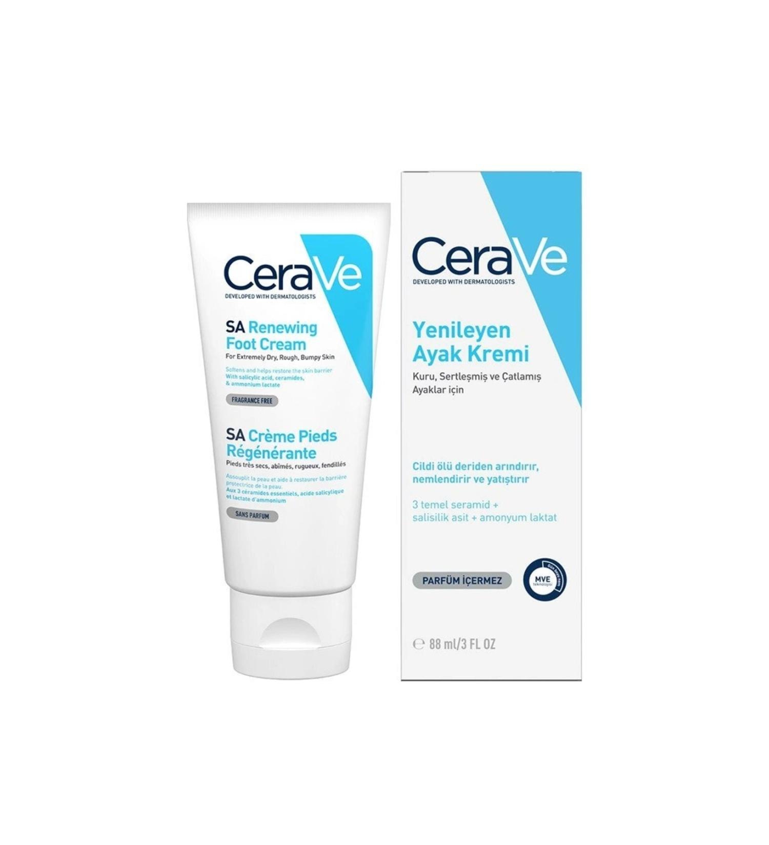 CeraVe Moisturizing Foot Cream for Dry Rough and Cracked Feet 88 ml - Buy Online on GoSupps.com