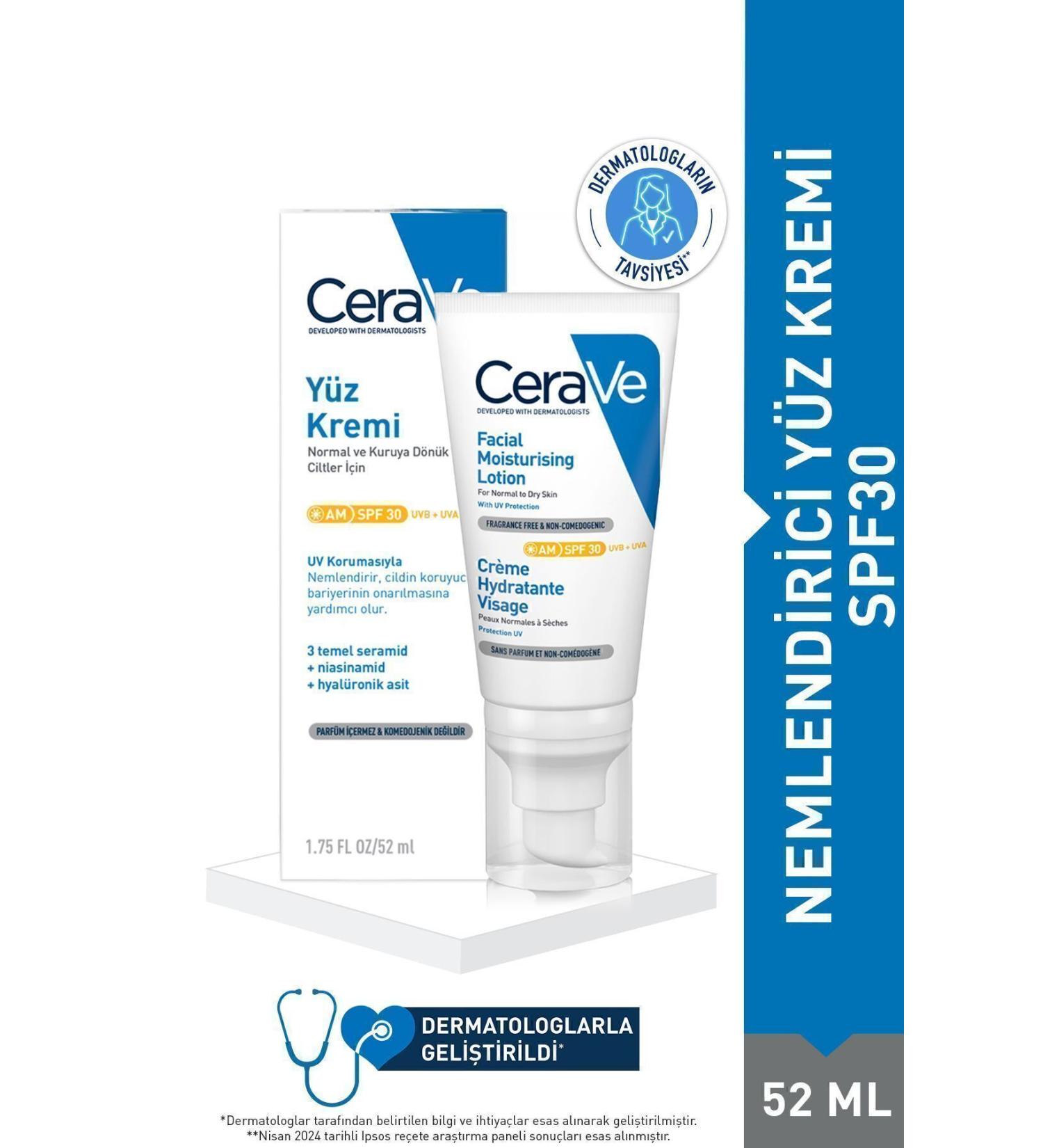CeraVe Moisturizing SPF30+ Face Cream 52ML - Buy Online on GoSupps.com