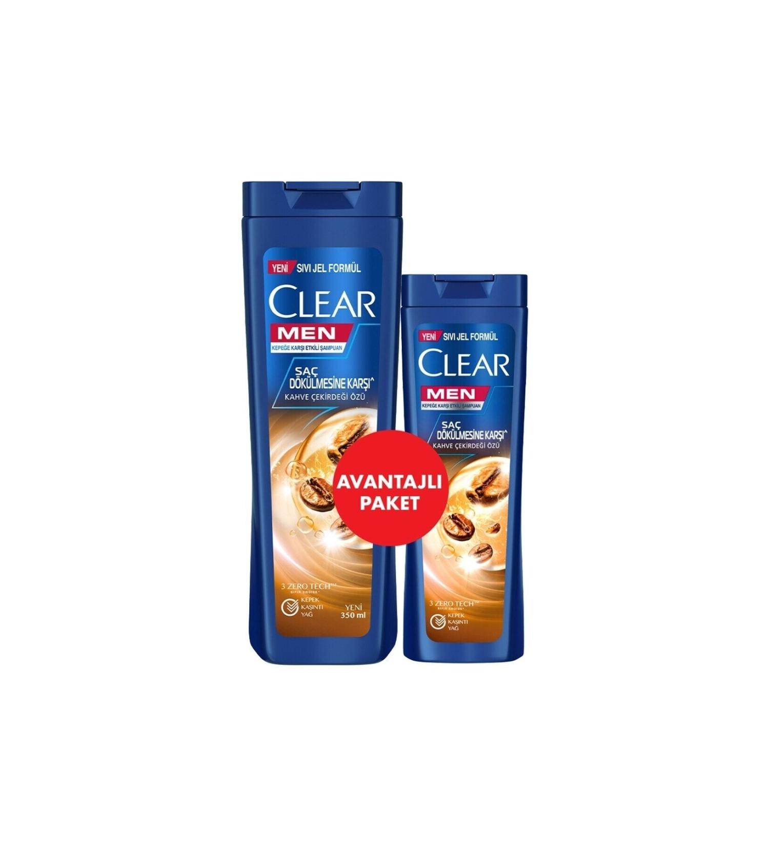 Clear Men Anti Hair Loss Shampoo Coffee Bean Extract 350 ml + 180 ml