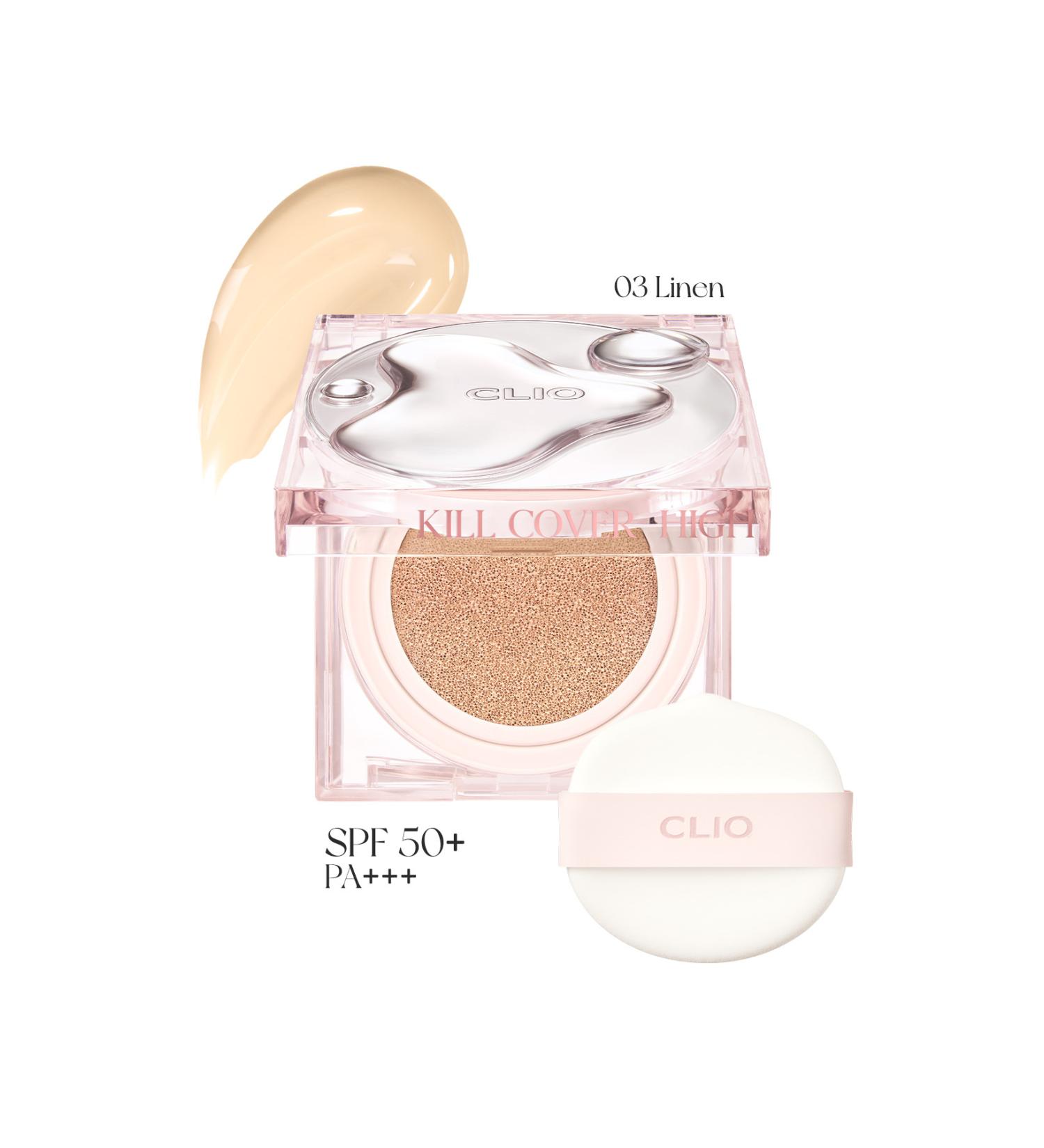 CLIO Intense Moisture and Shine Cushion Kill Cover High-glow Cushion Spf50 Pa (3 LINEN) - Buy Online on GoSupps.com