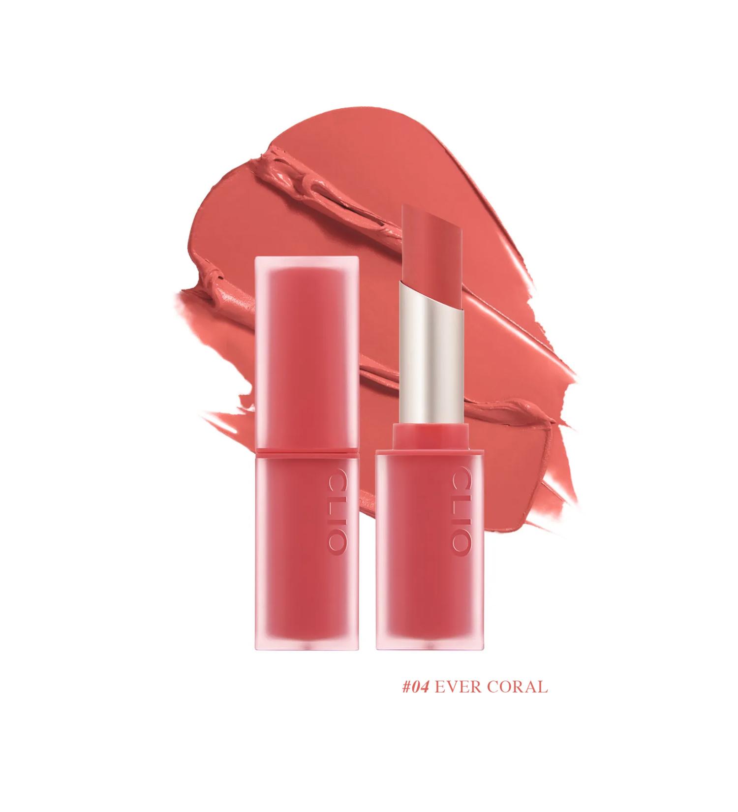 CLIO Soft Textured Light Matte Lipstick CLIO Chiffon Mood Lip (04 Ever Coral) - Buy Online on GoSupps.com