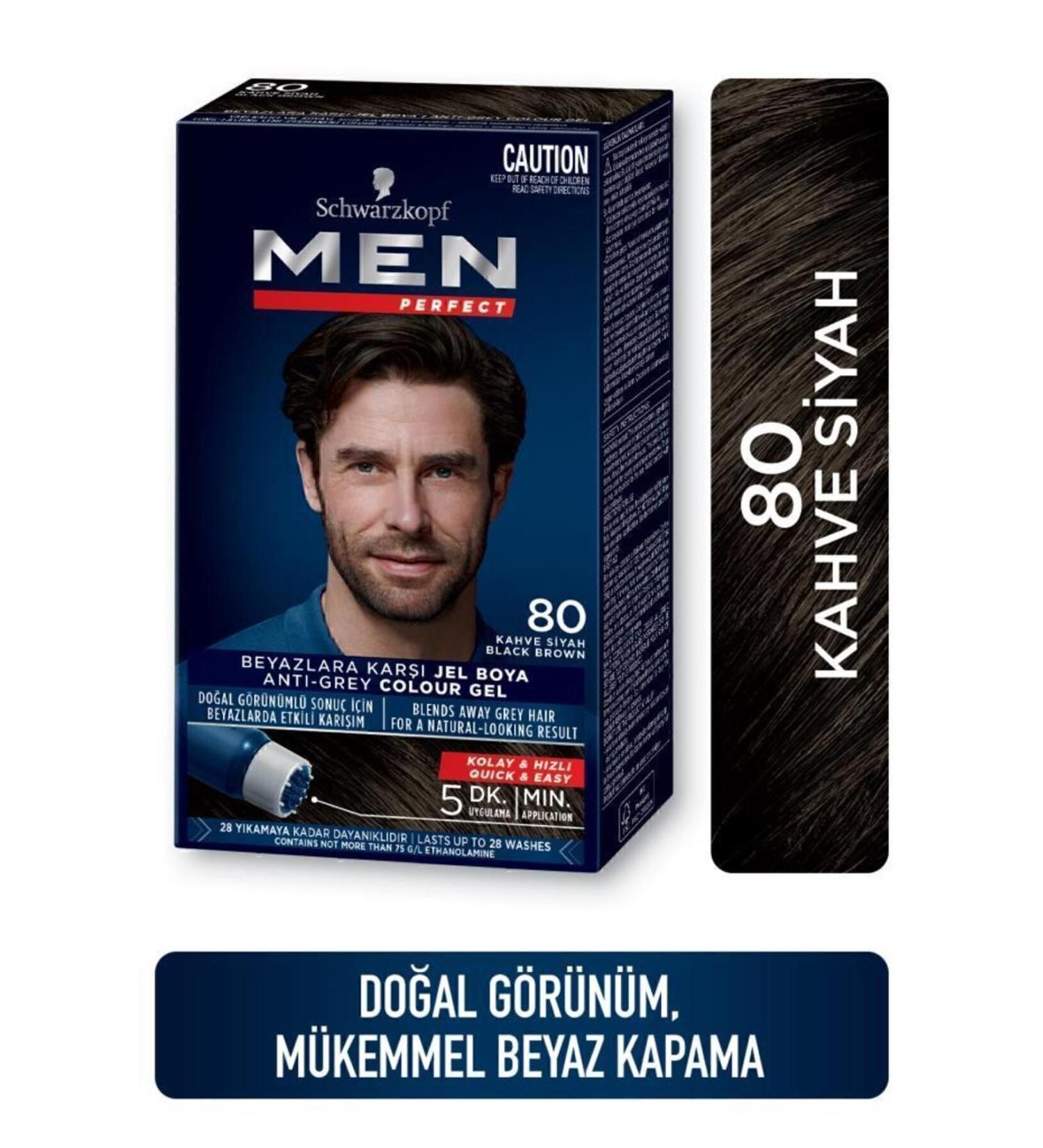 Men Perfect Schwarzkopf Men Perfect Hair Dye 80 - Brown Black - Buy Online on GoSupps.com